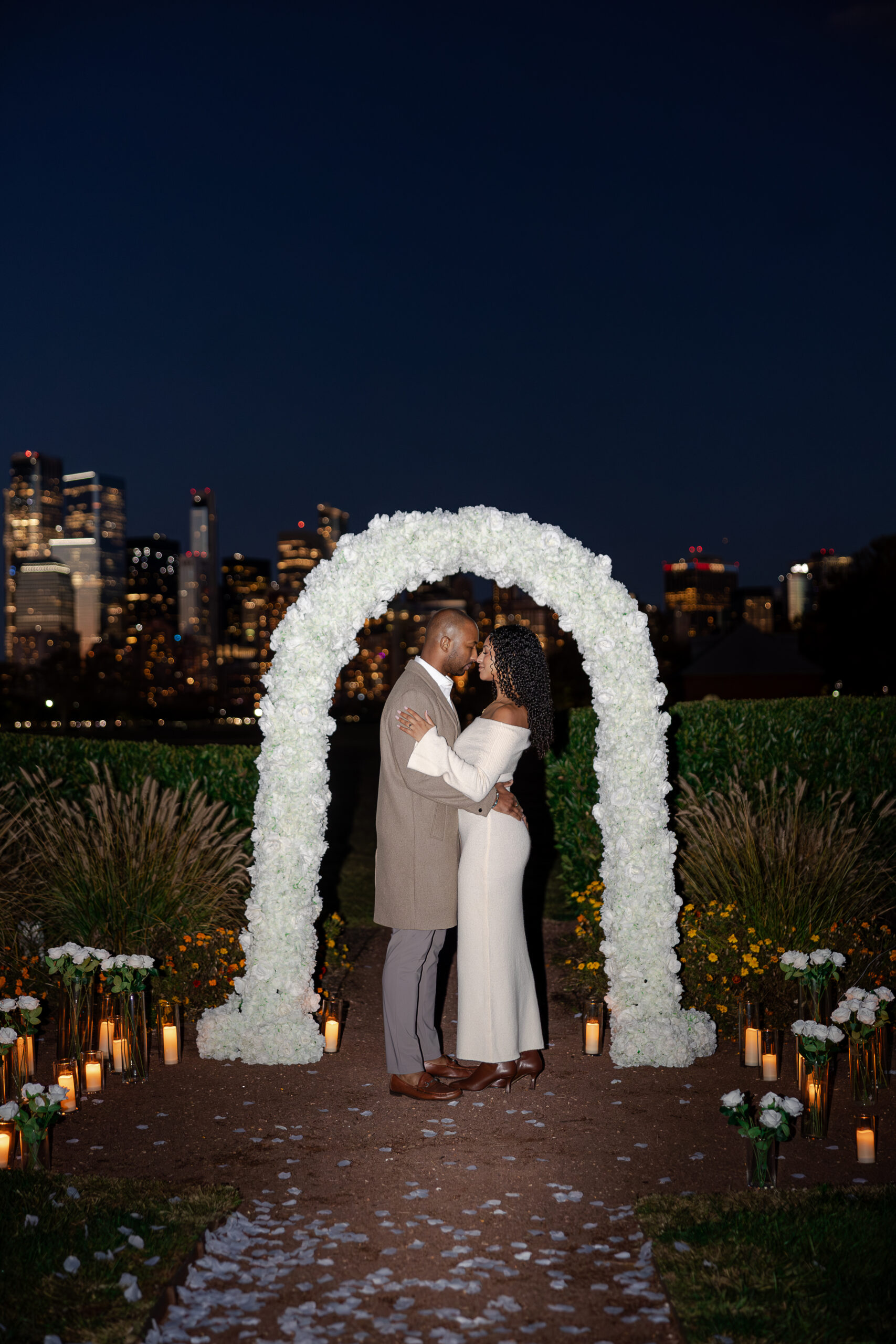 Luxury surprise proposal and engagement photography in Jersey City and Liberty State Park