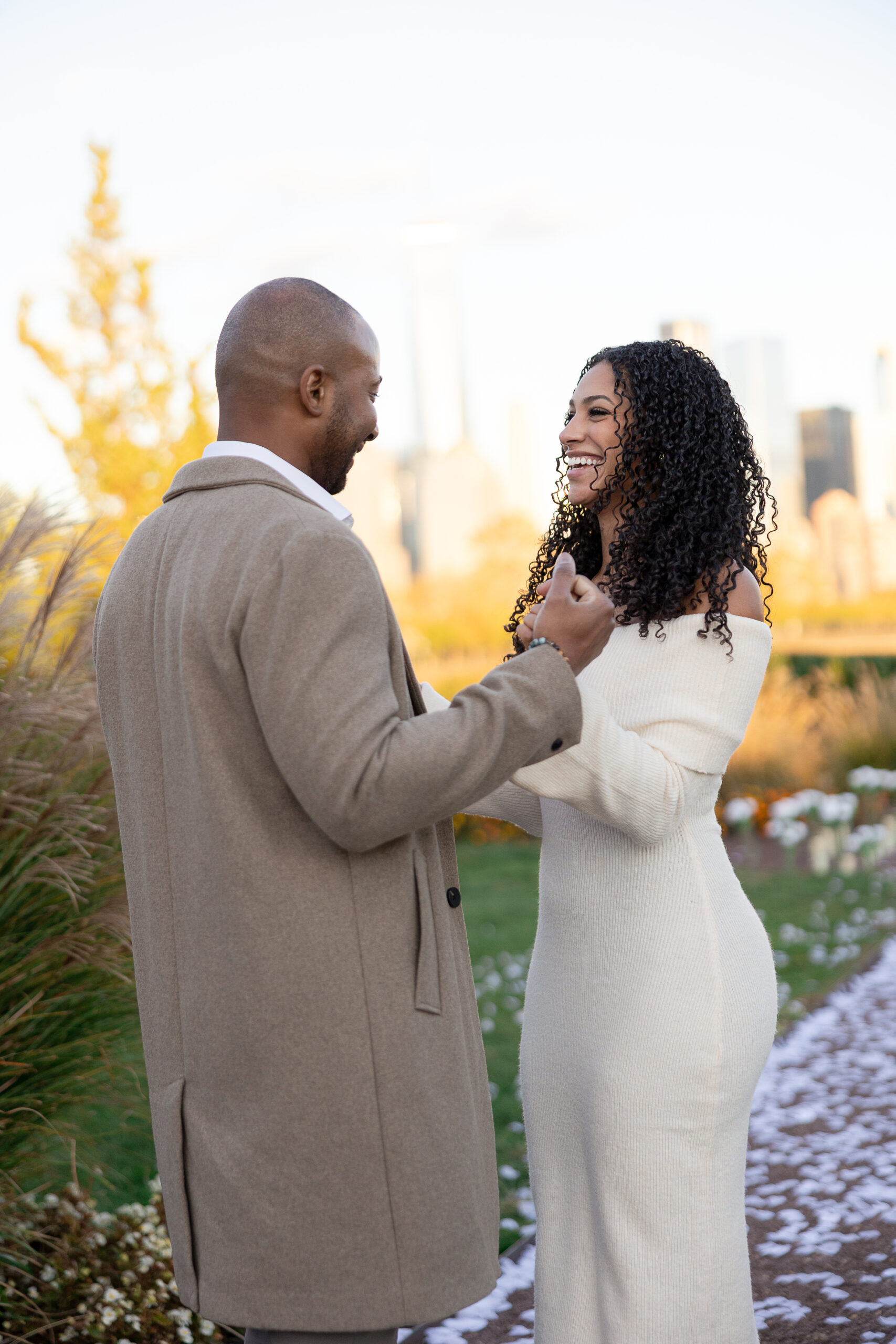 Emotional reaction after a surprise proposal in Jersey City