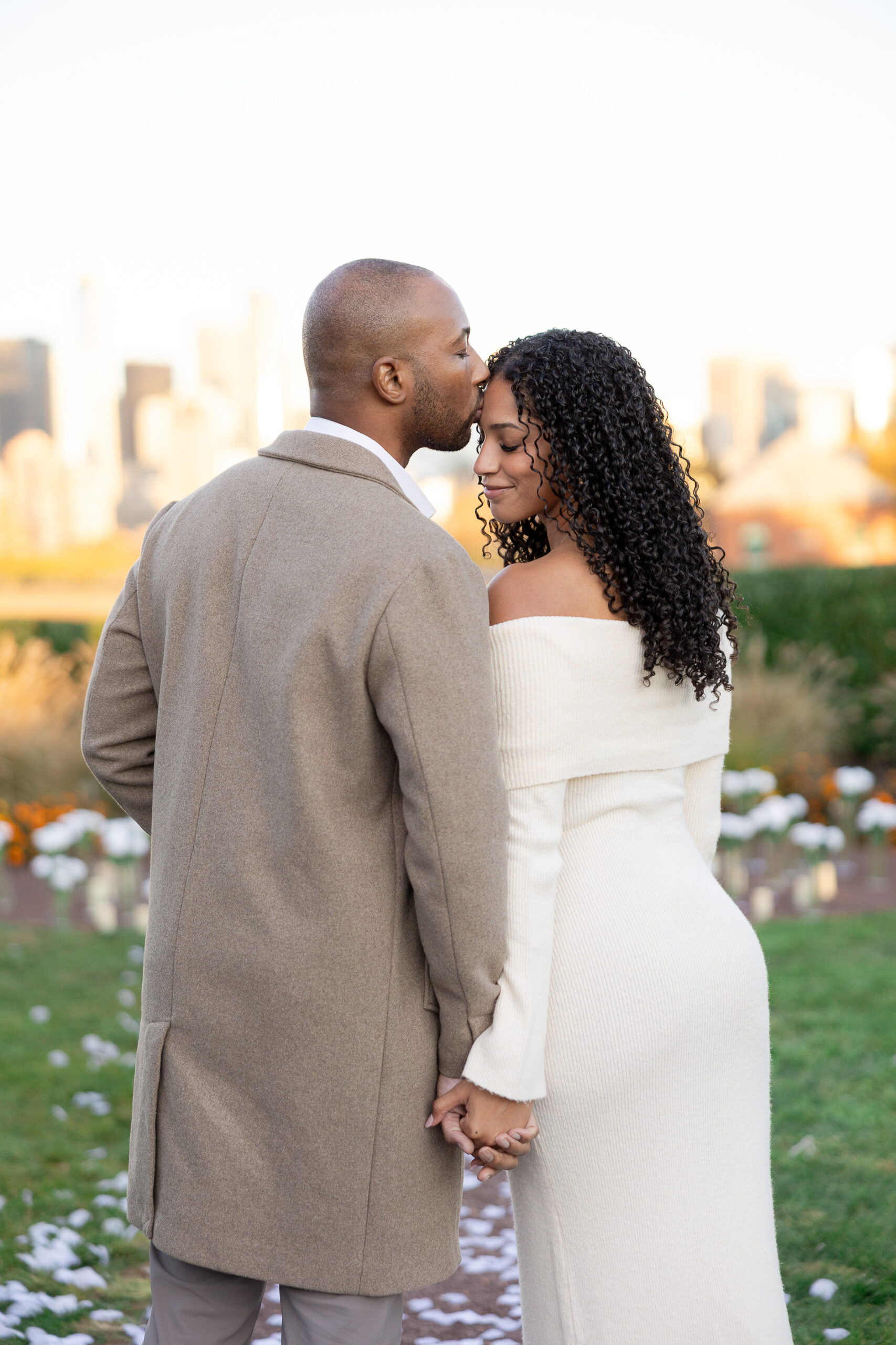 Liberty State Park photographer capturing fall engagement session in Jersey City