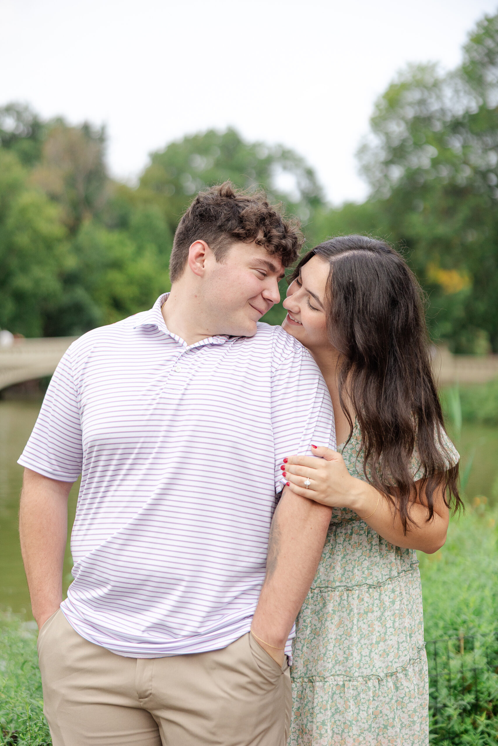 Couple Portraits at Central Park in front of Bow Bridge