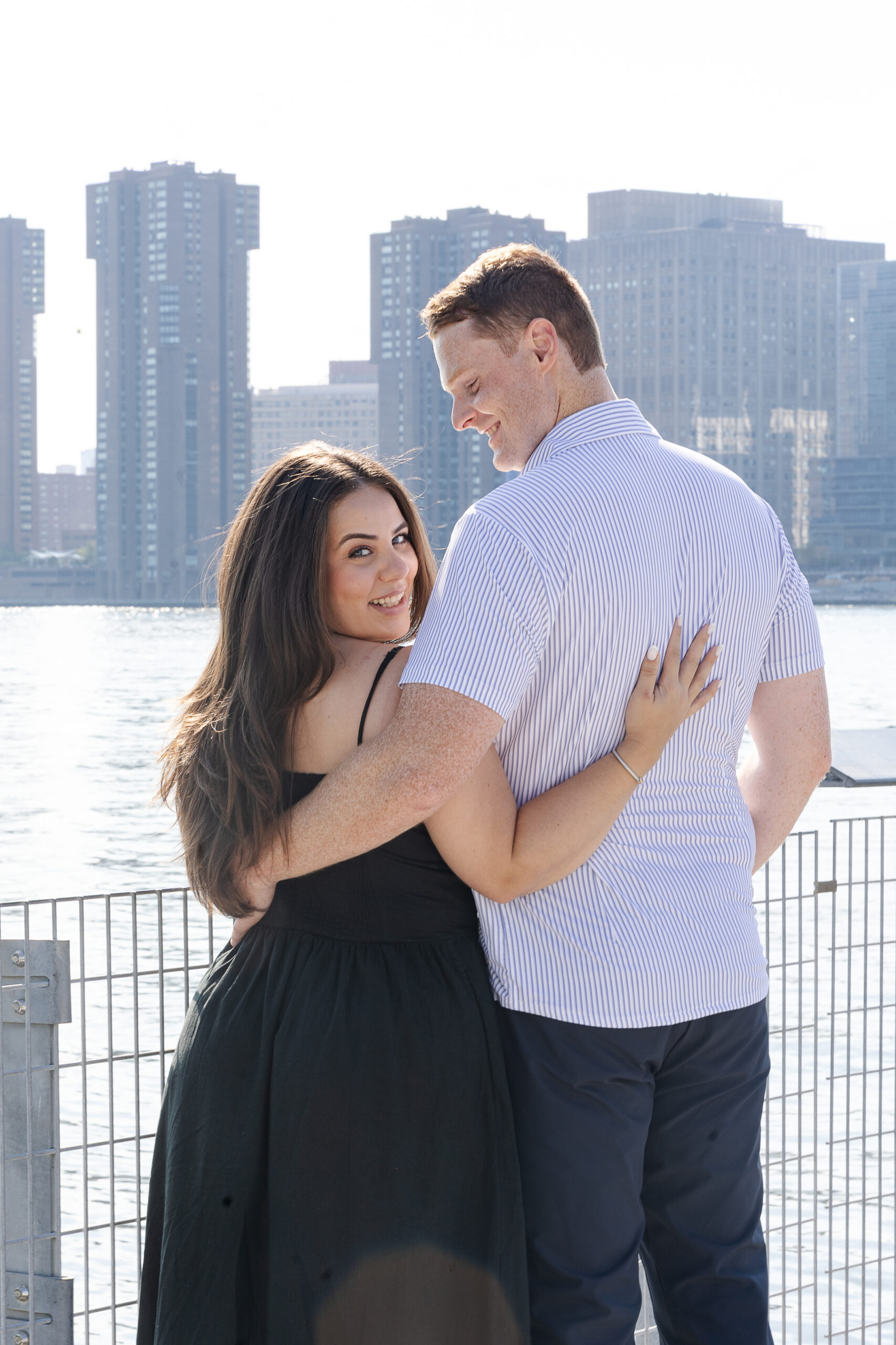 Blurry and Candid Long Island City Queens engagement photos