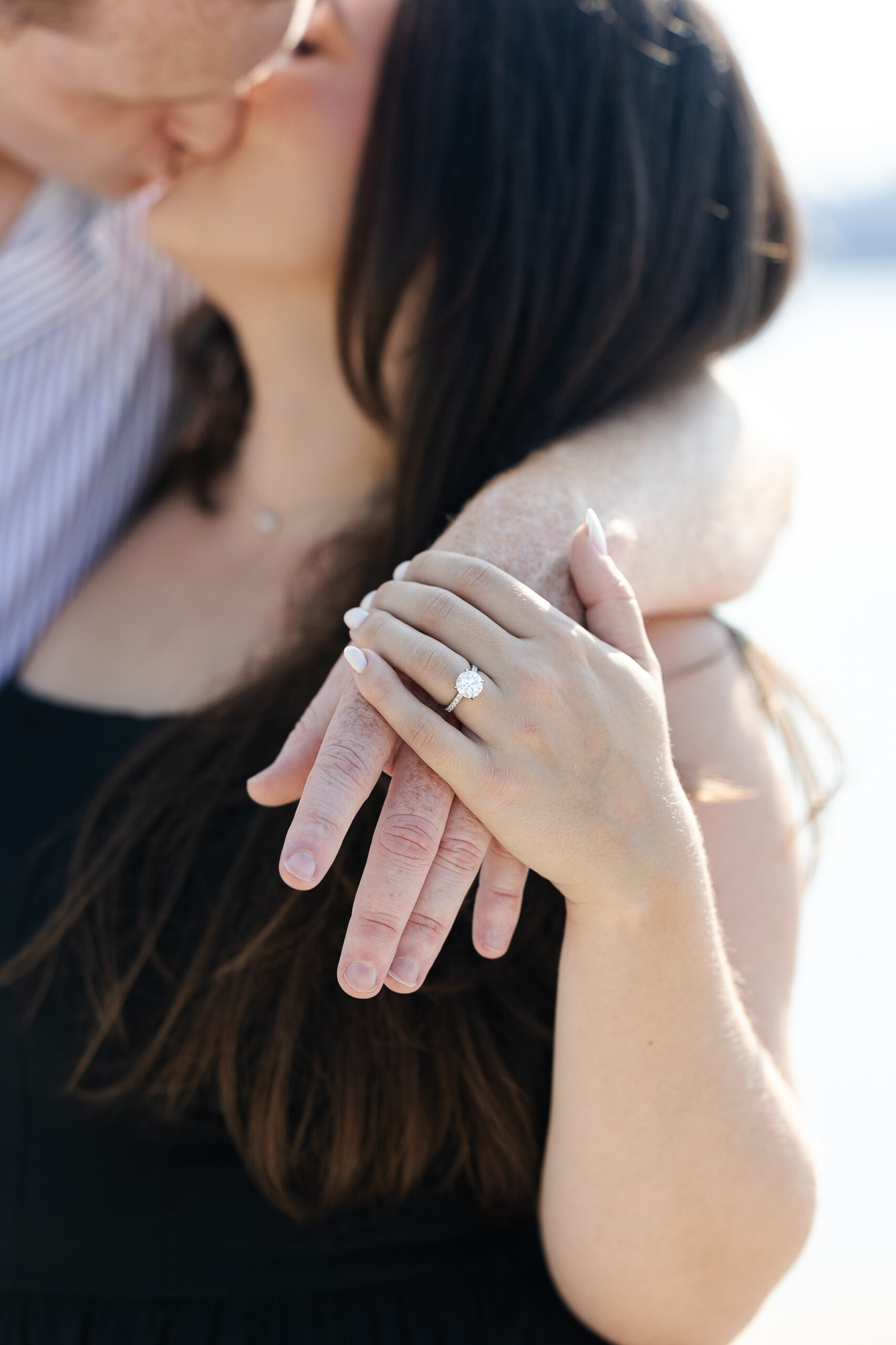 LIC Queens engagement photos with ring detail
