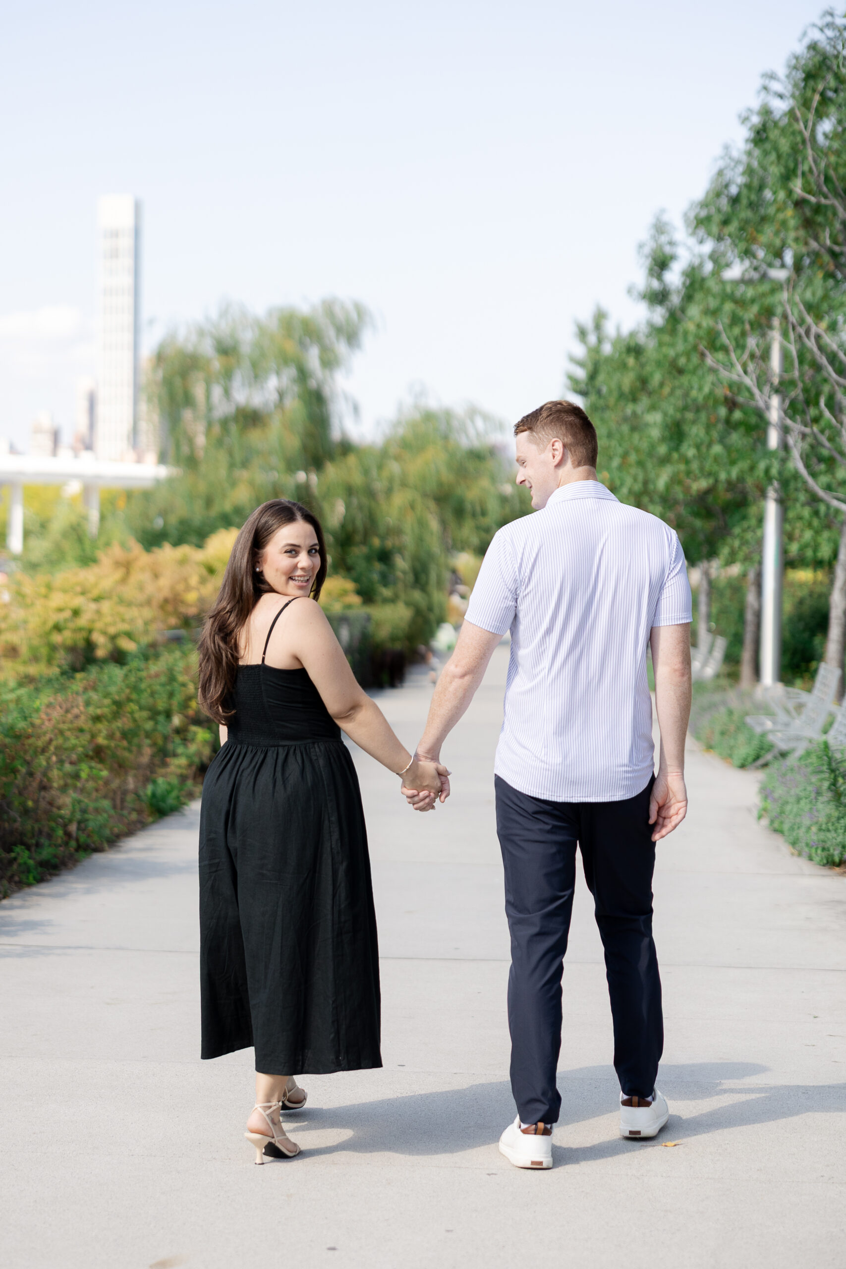 LIC engagement portraits with NYC couple