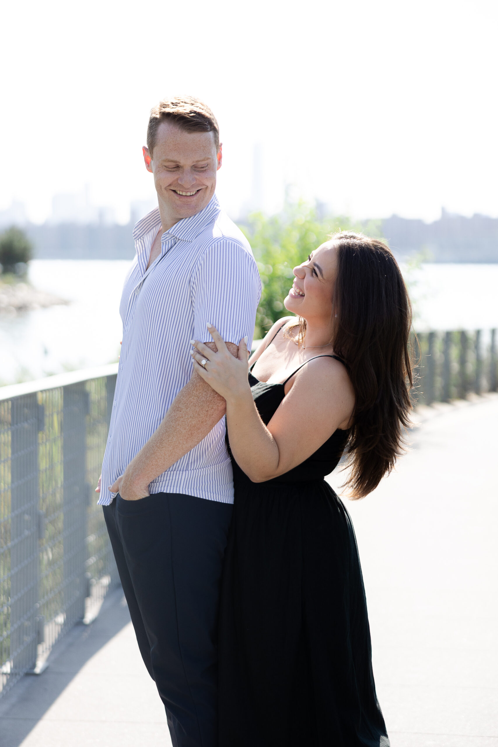 LIC engagement portraits with NYC couple