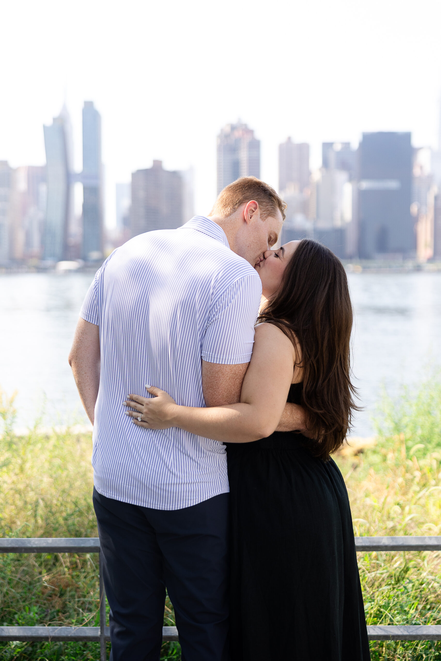 LIC engagement portraits with NYC couple