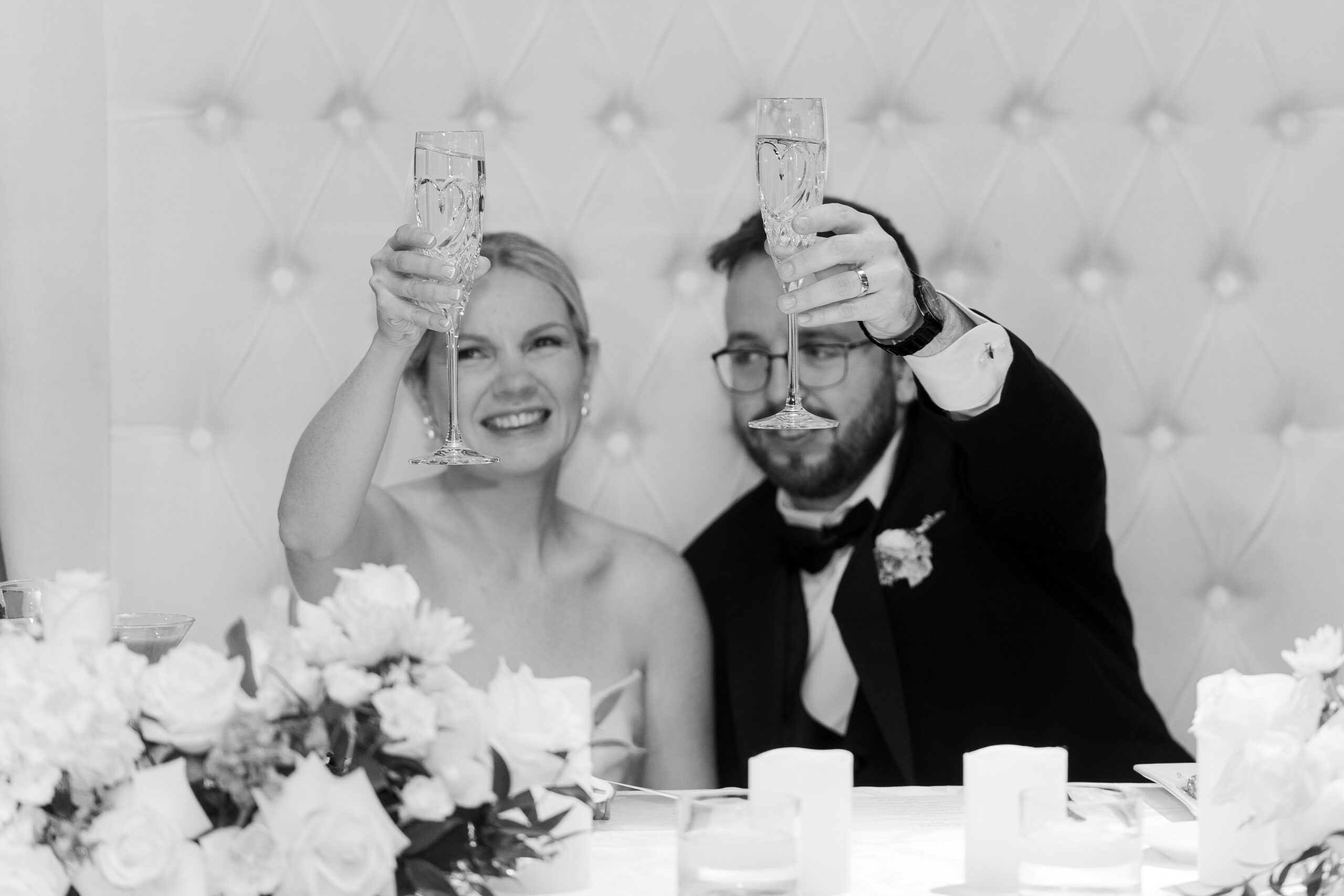 VIP Country Club wedding reception speeches with bride and groom