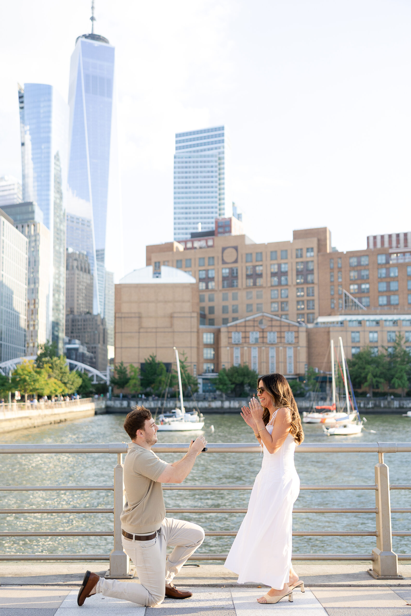 Surprise proposal in NYC at Pier 15