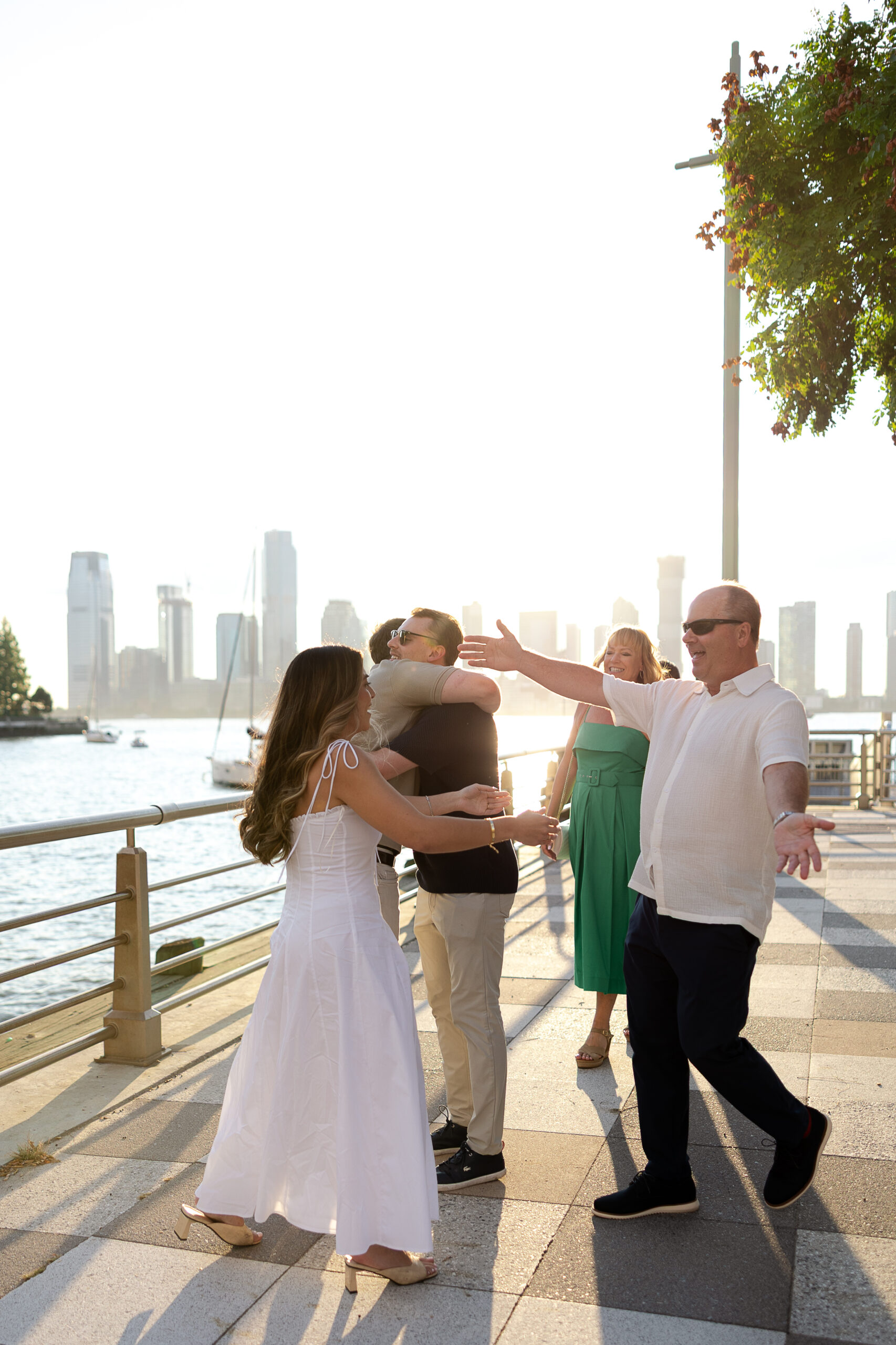 Emotional moments with family after NYC surprise proposal