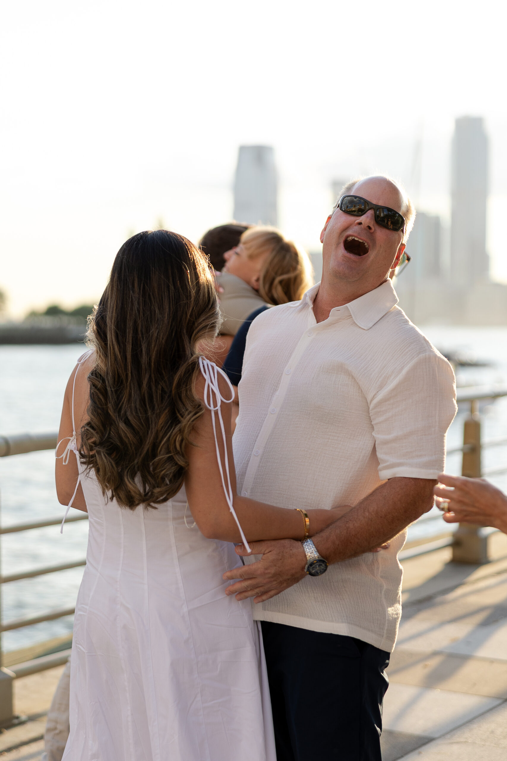 Emotional moments with family after NYC surprise proposal