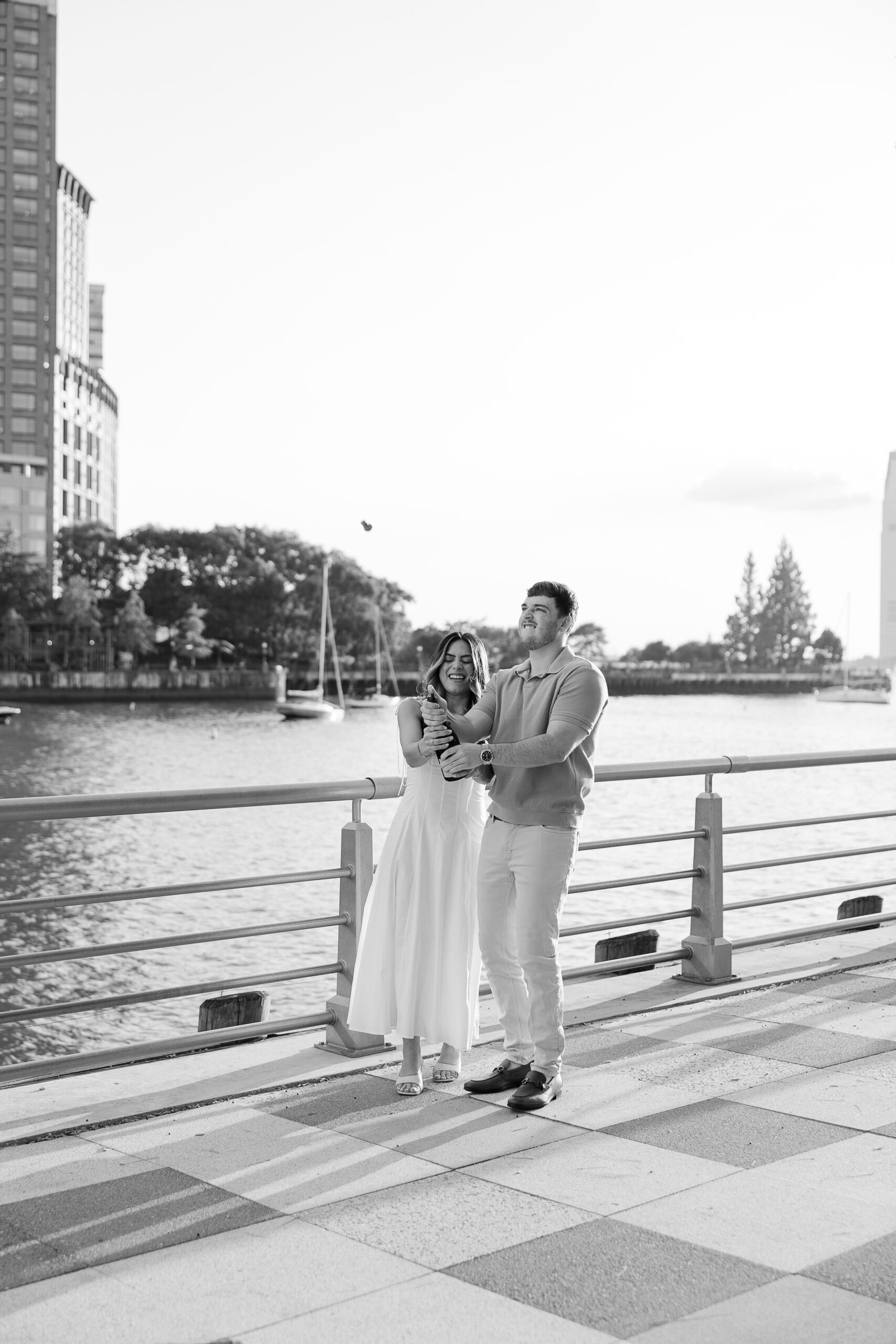 Champaign celebration for surprise proposal