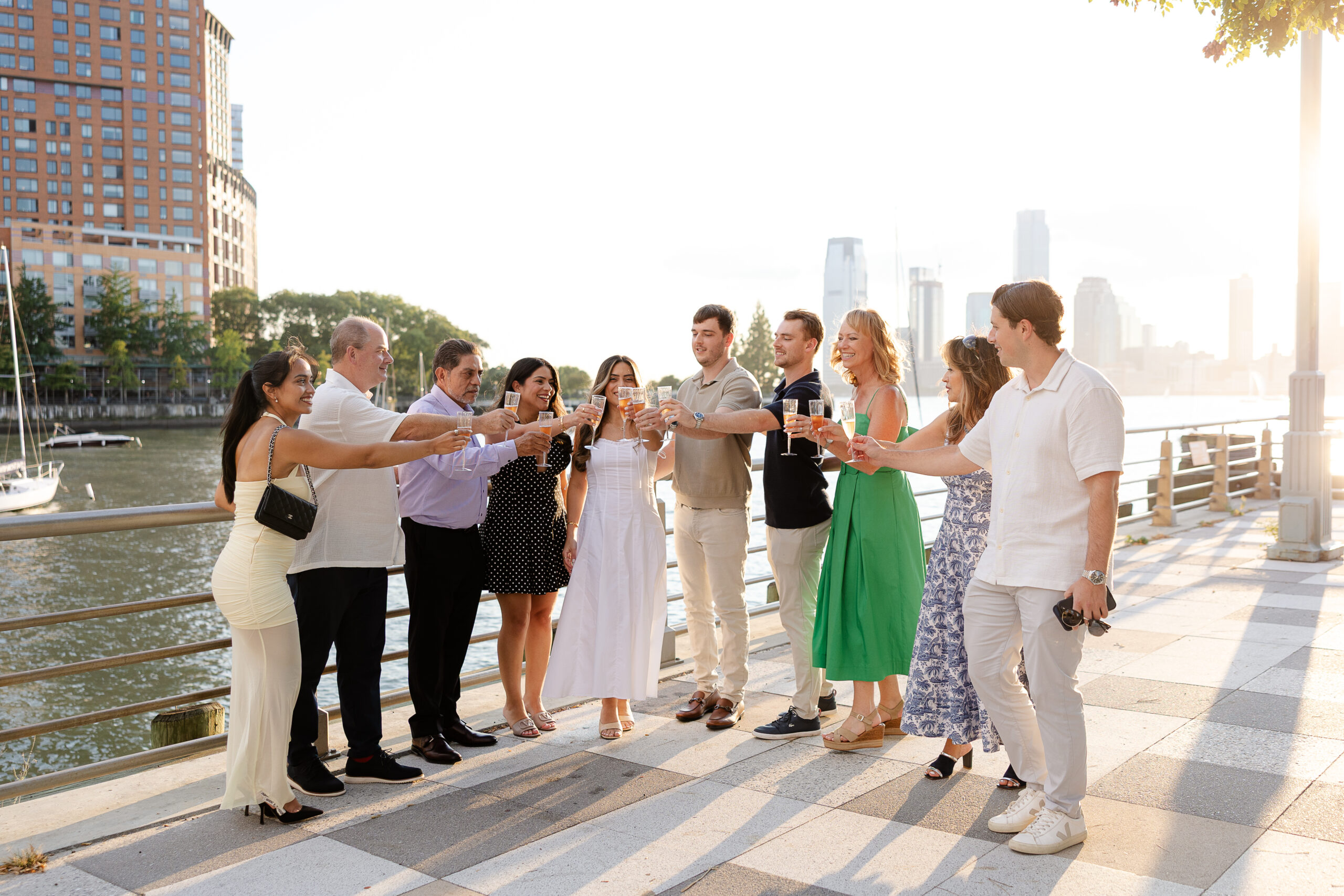 Champaign celebration for surprise proposal