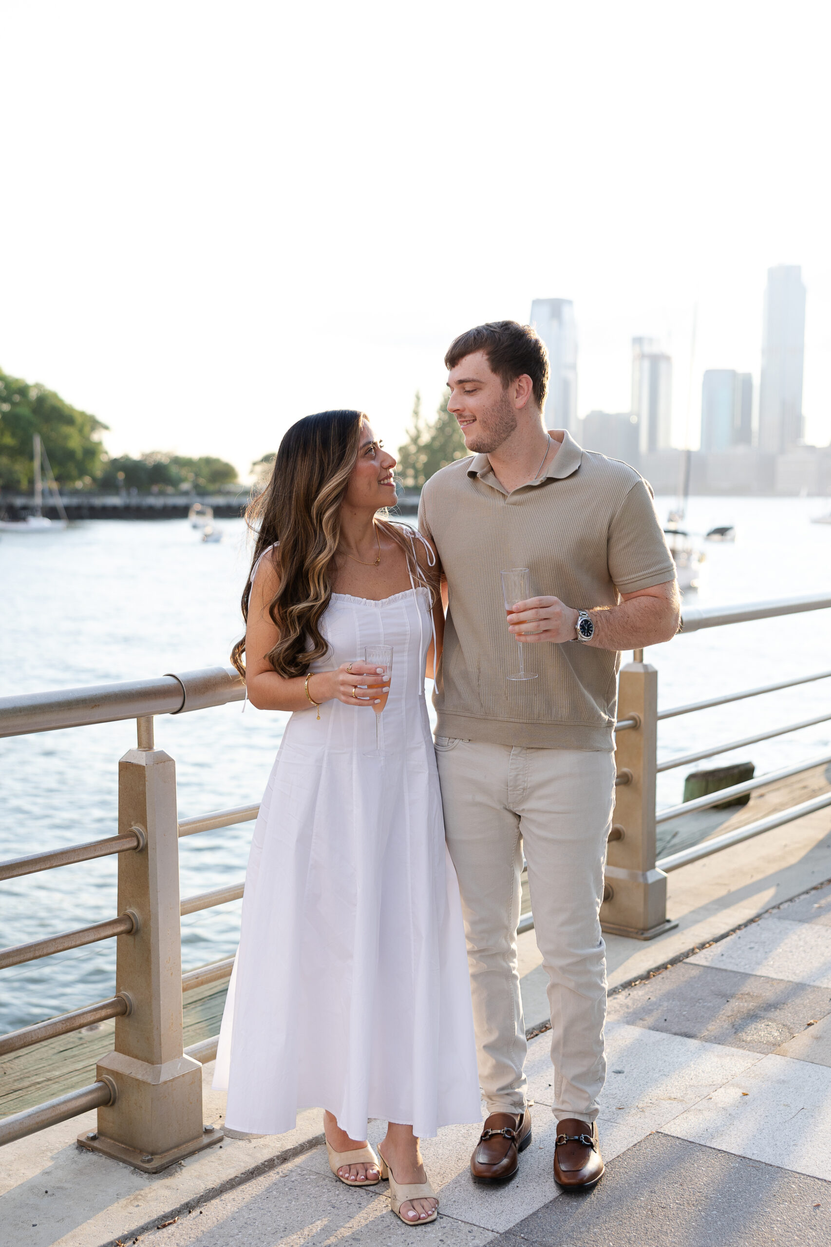 Champaign celebration for surprise proposal
