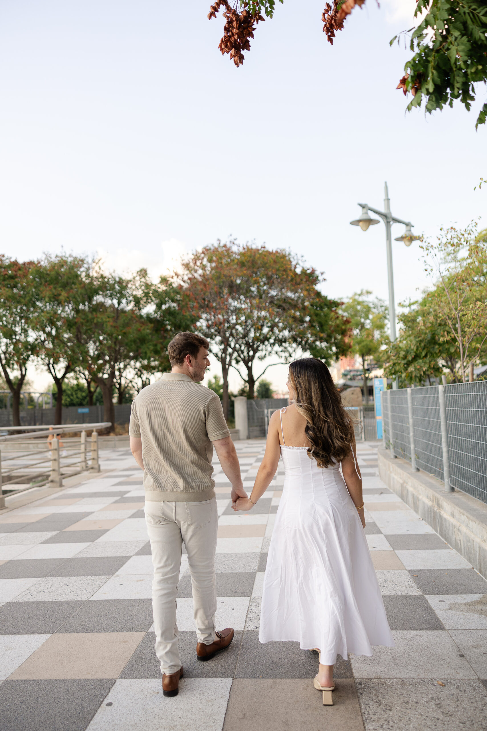 Romantic engagement session at Manhattan Pier