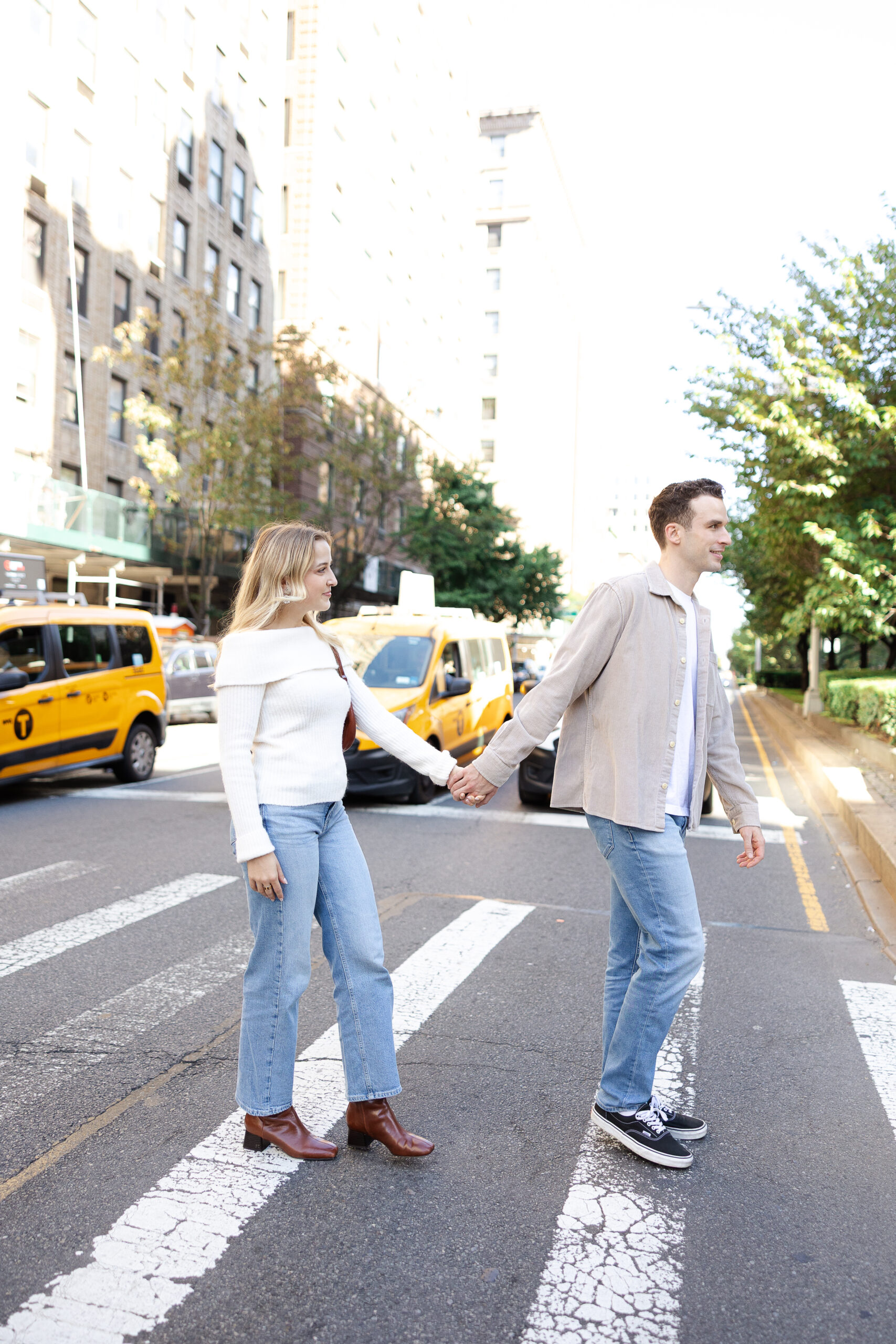 UES engagement couple portraits in NYC Streets