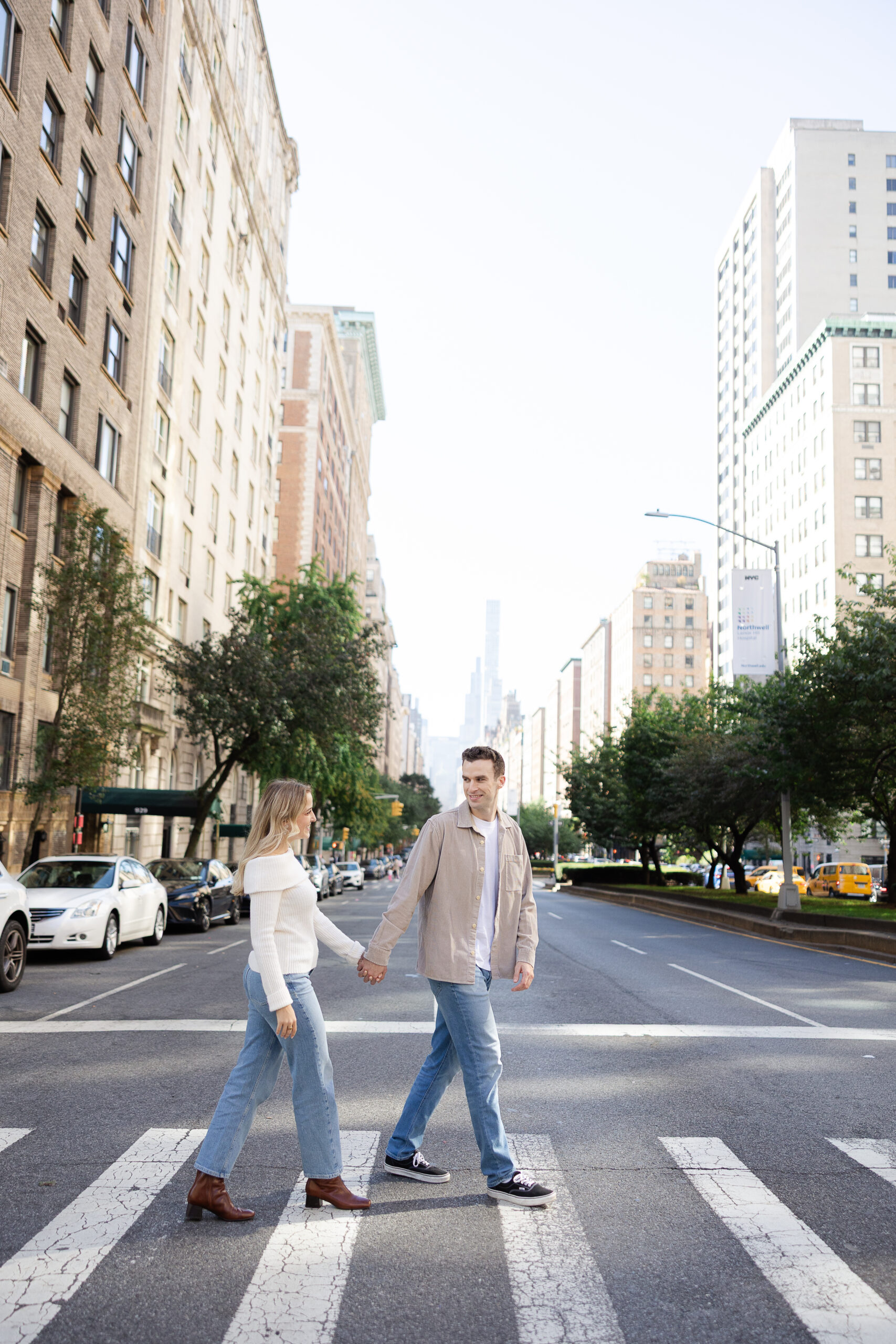 UES engagement couple portraits in NYC Streets