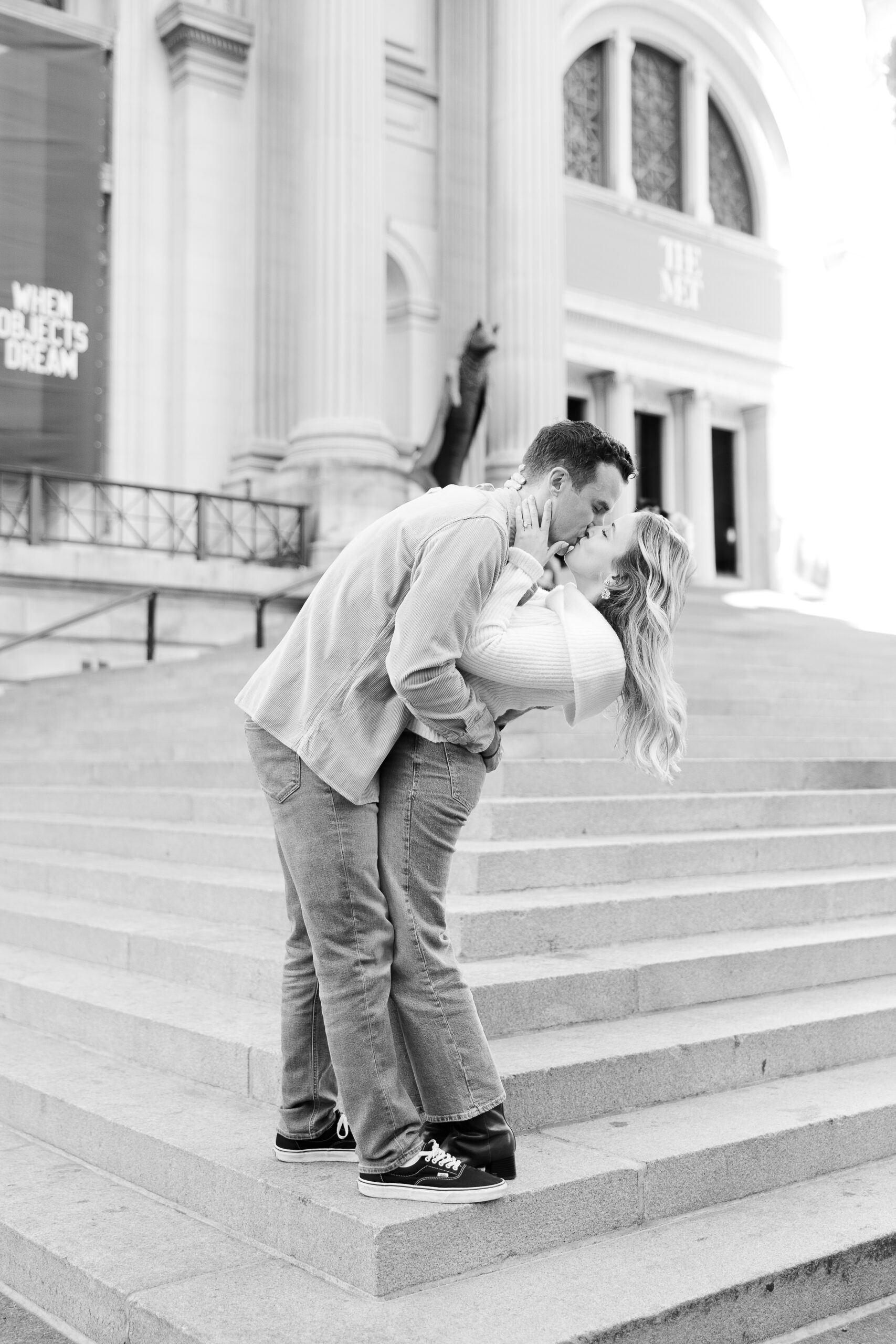 UES engagement couple portraits at the Metropolitan Museum