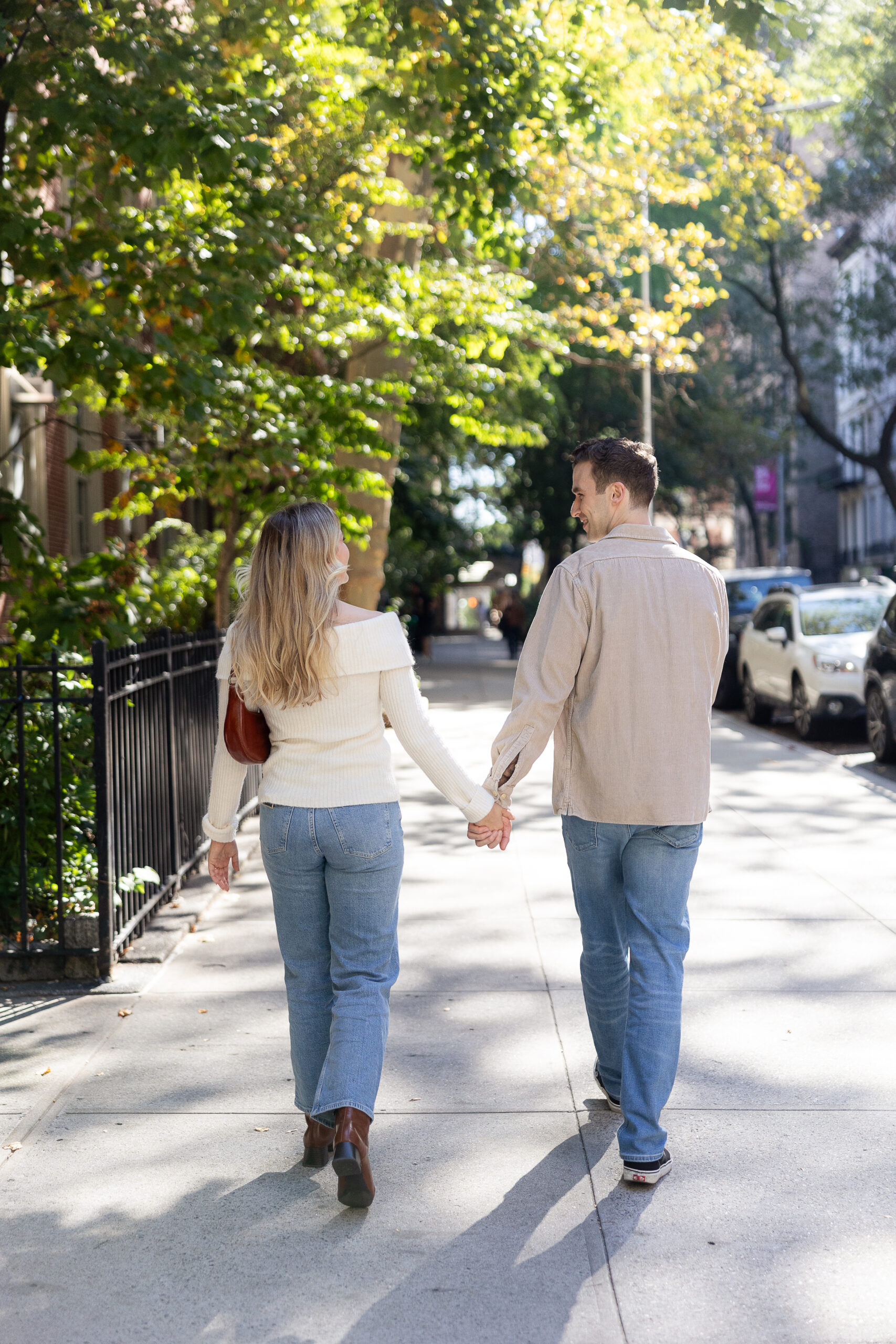 UES engagement couple portraits in NYC Streets