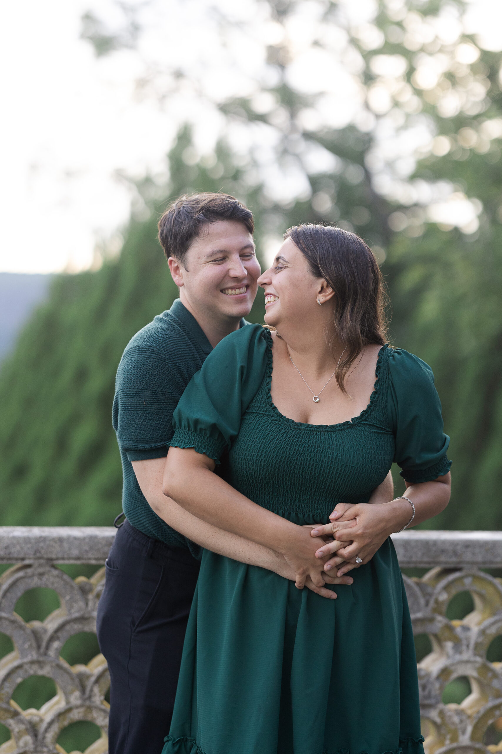 Sunset couple phots at Untermyer Gardens