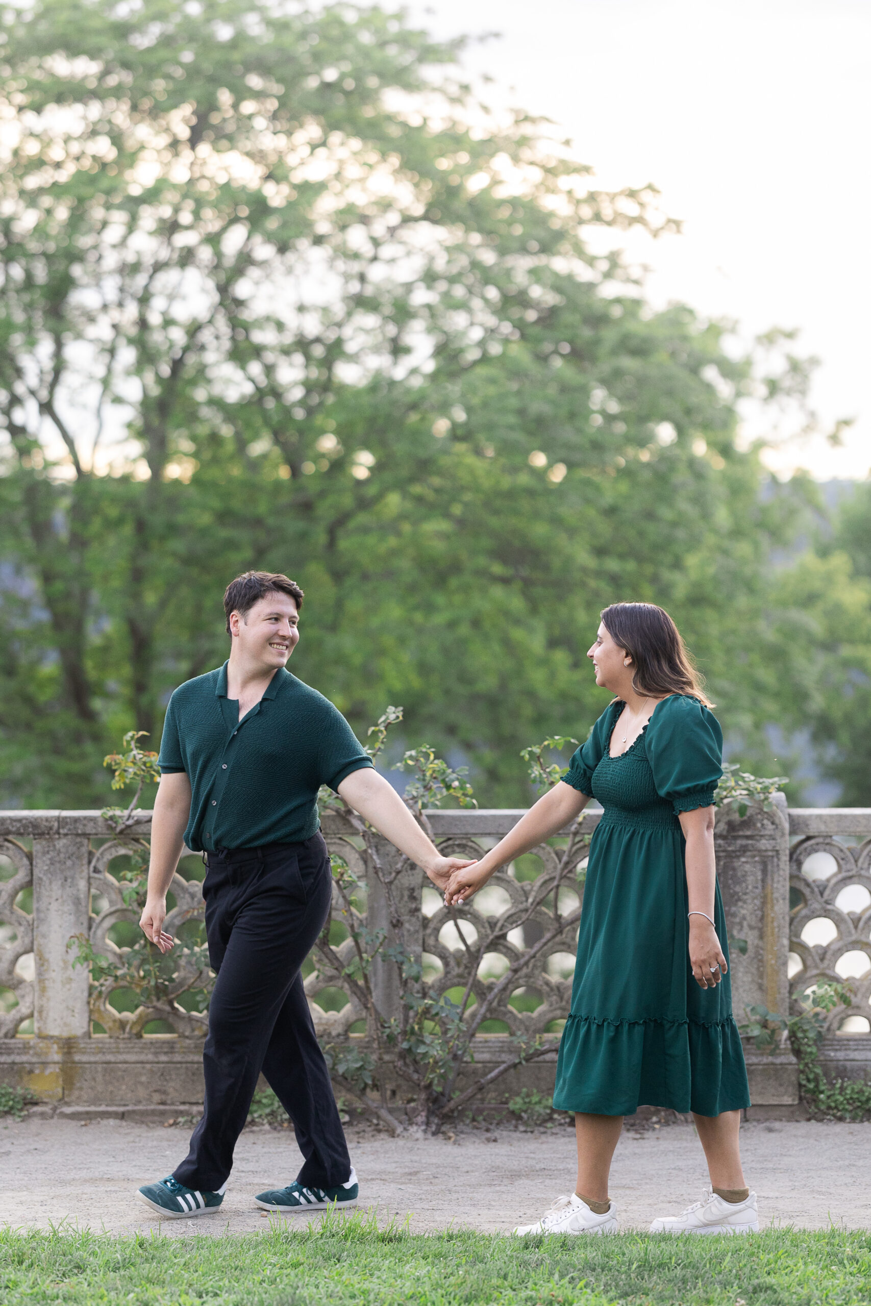 Engagement couple portraits at Untermyer Gardens in Westchester