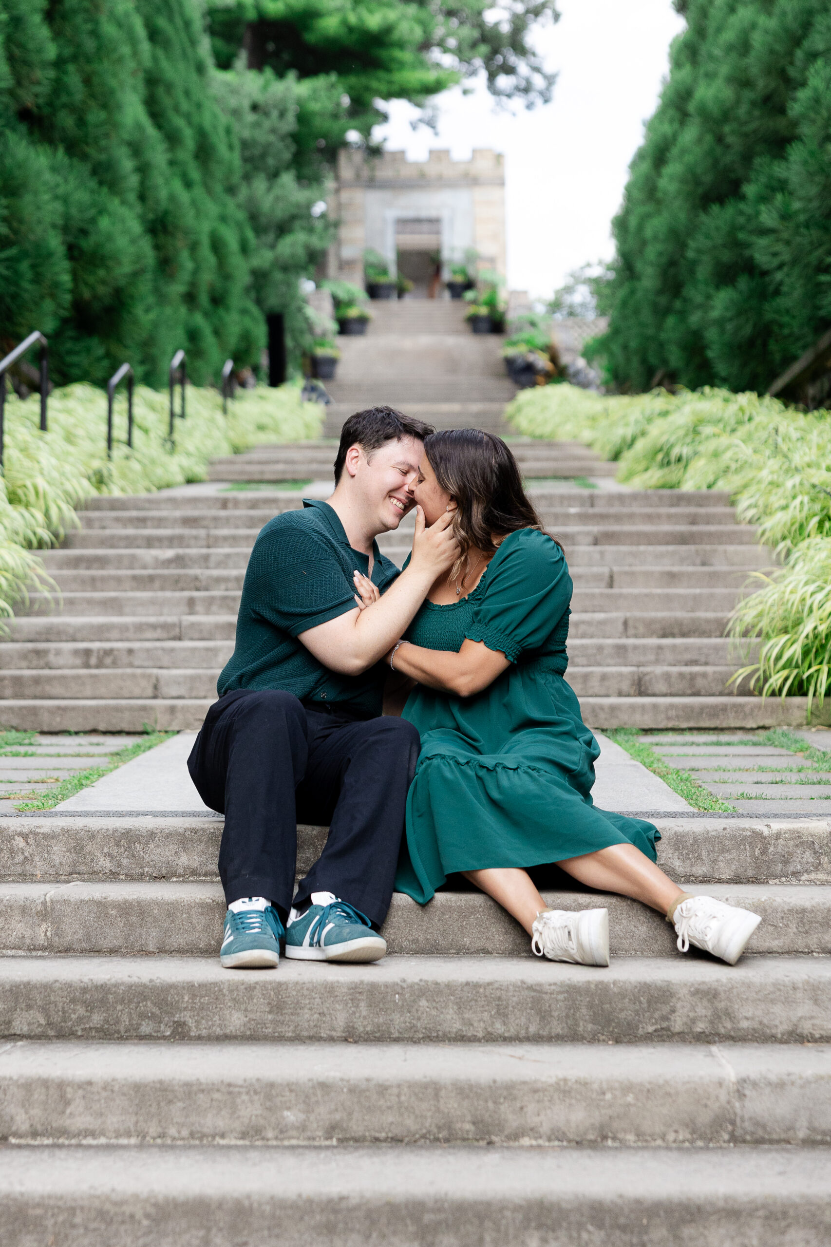 Engagement couple portraits at Untermyer Gardens in Westchester