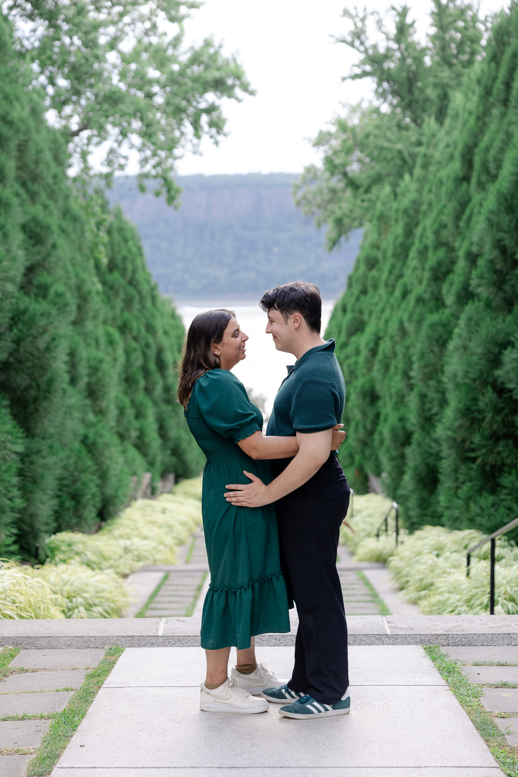Engagement couple portraits at Untermyer Gardens in Westchester