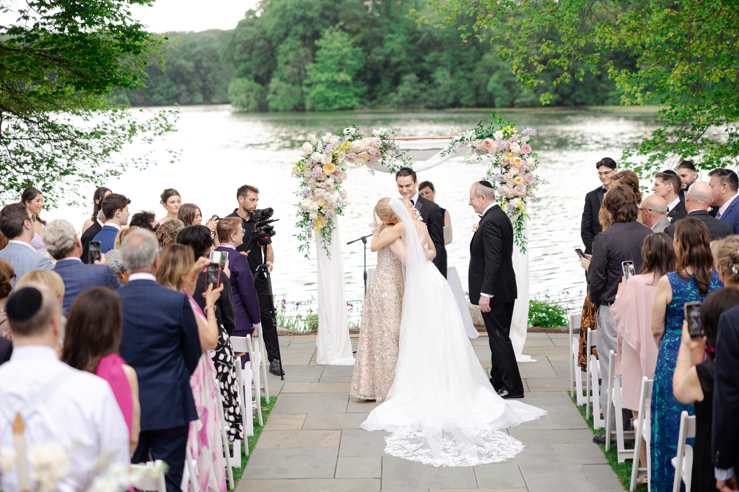 NJ Bride walking down the aisle during wedding ceremony