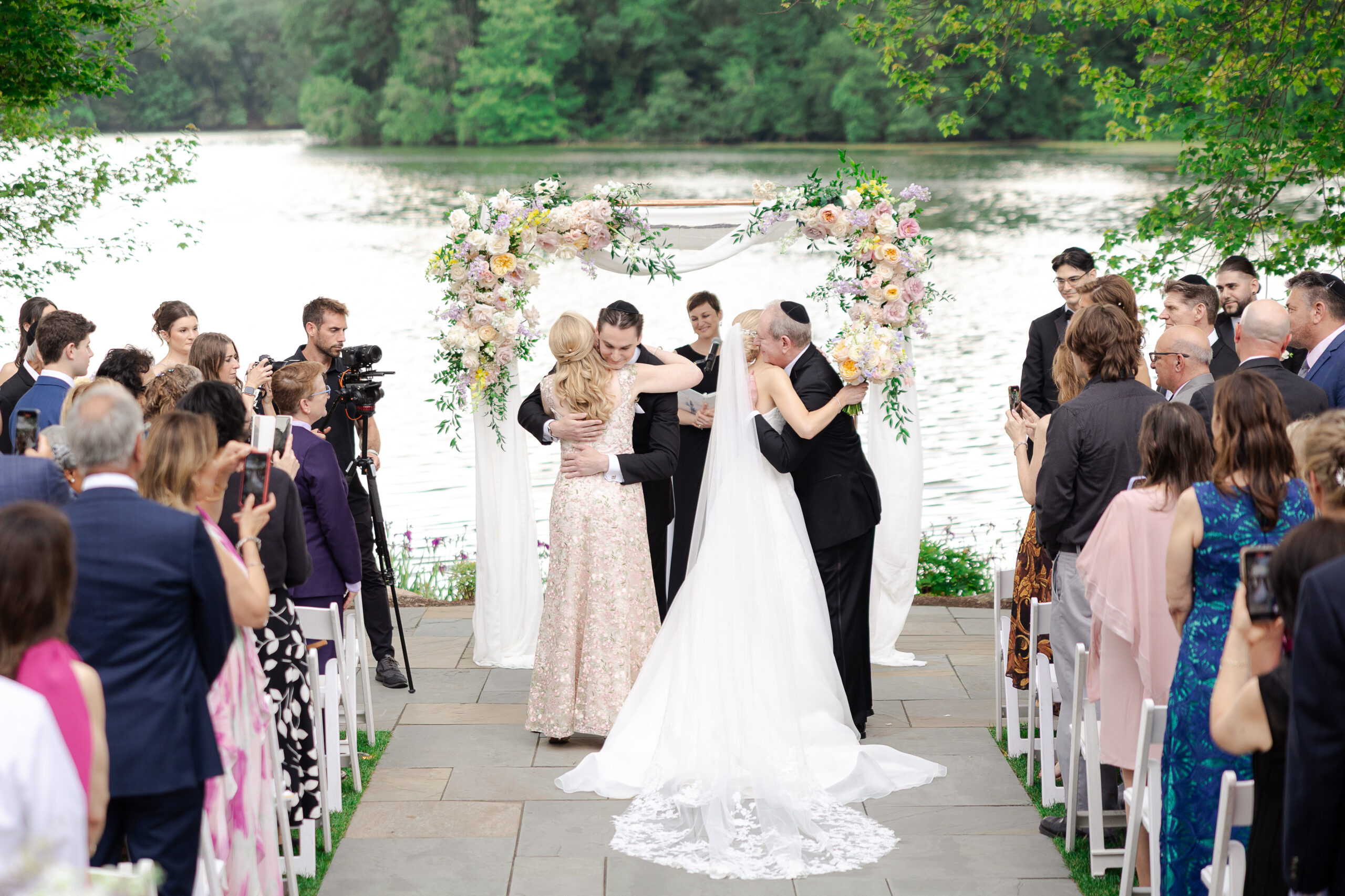 NJ Bride walking down the aisle during wedding ceremony