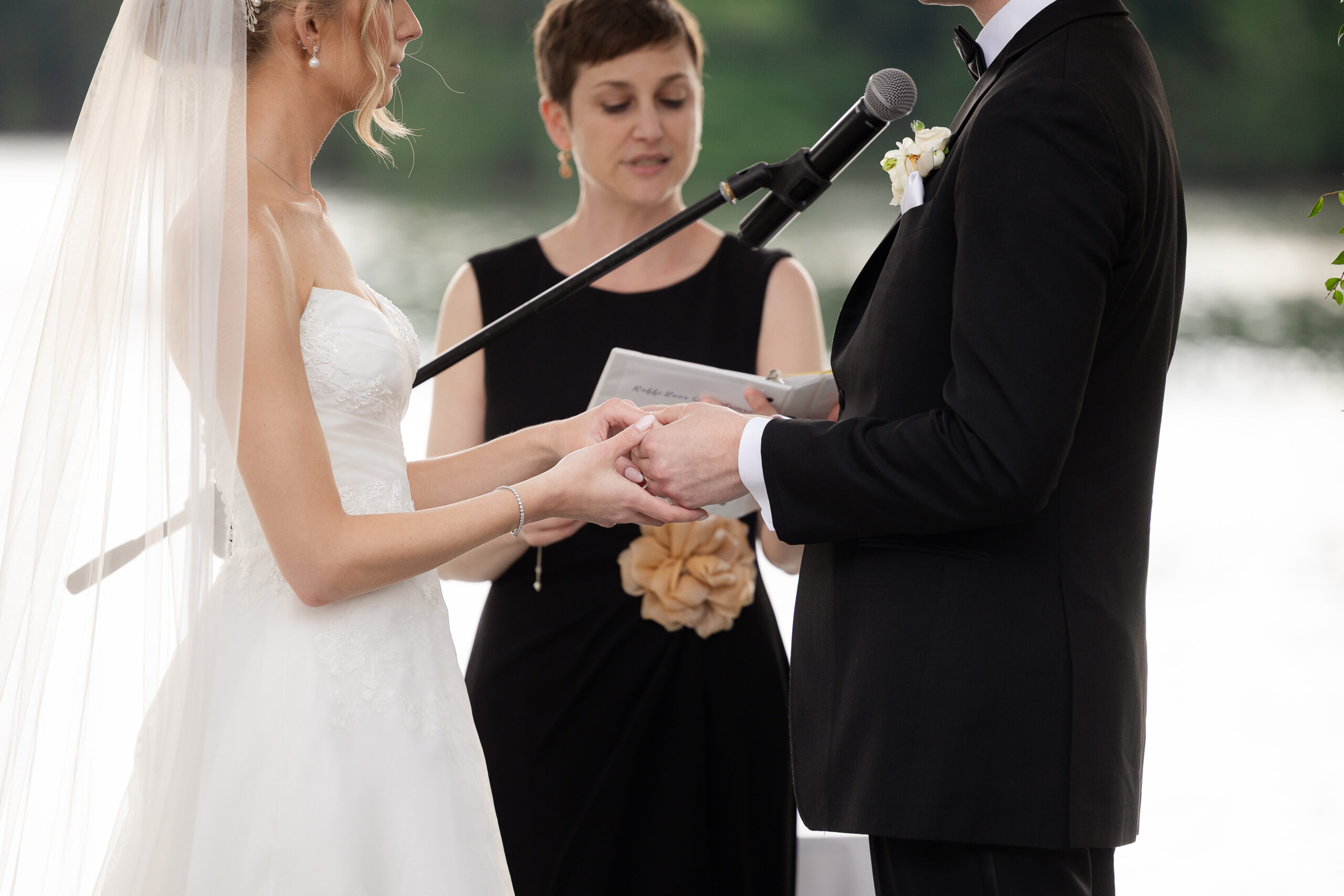 Ring exchange at NJ wedding ceremony