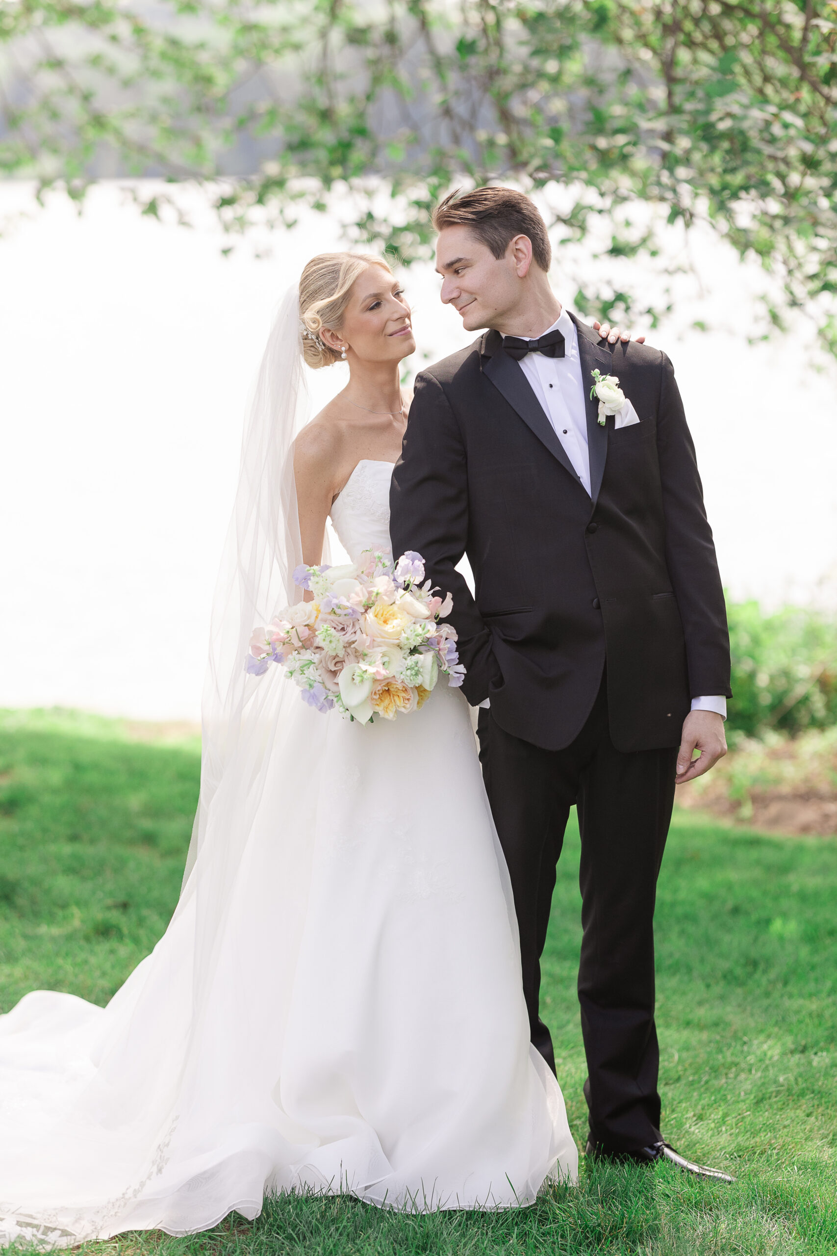 NJ Bride and Groom Portraits at Indian Trail Club