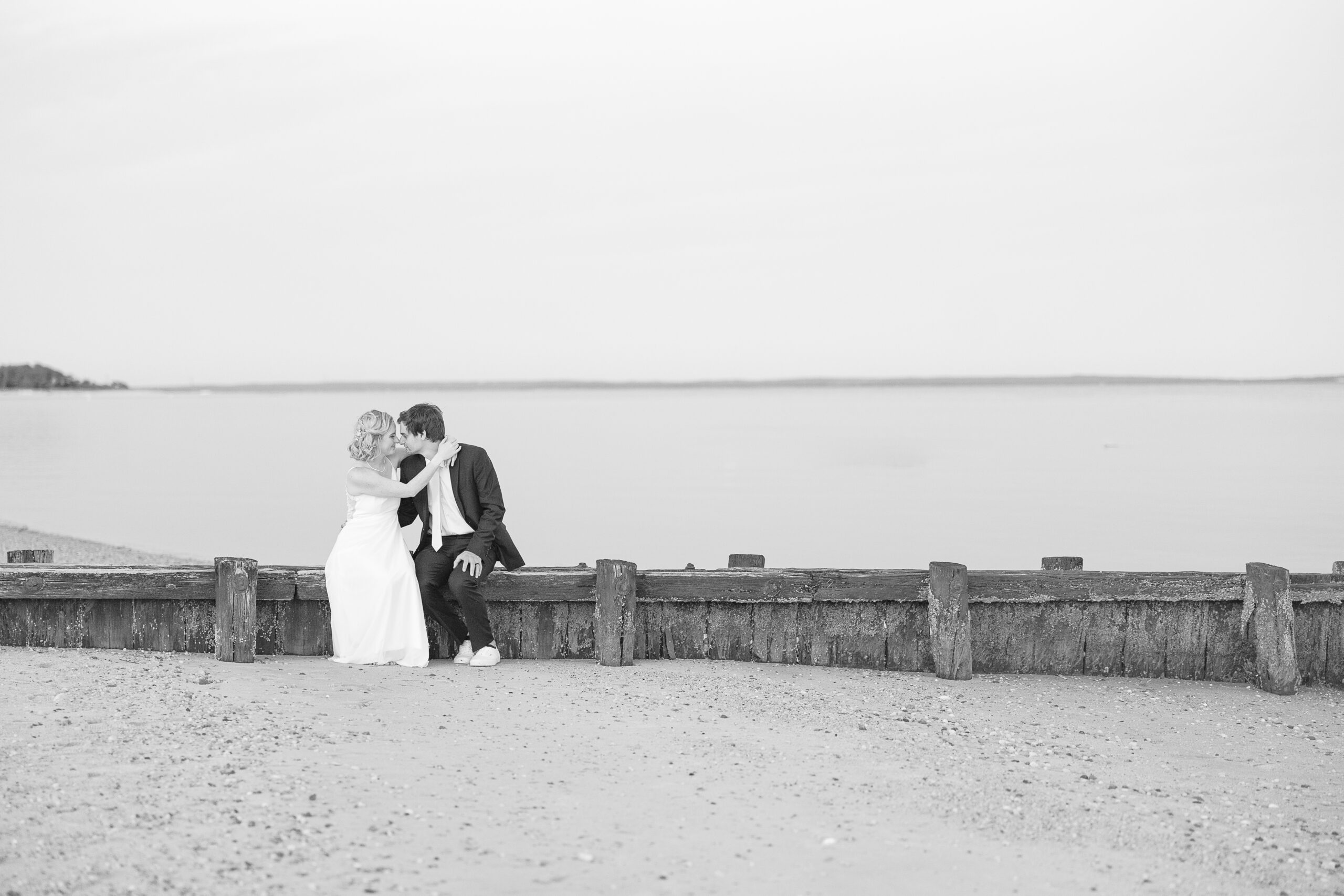 Sunset wedding portraits at Long Island Beach
