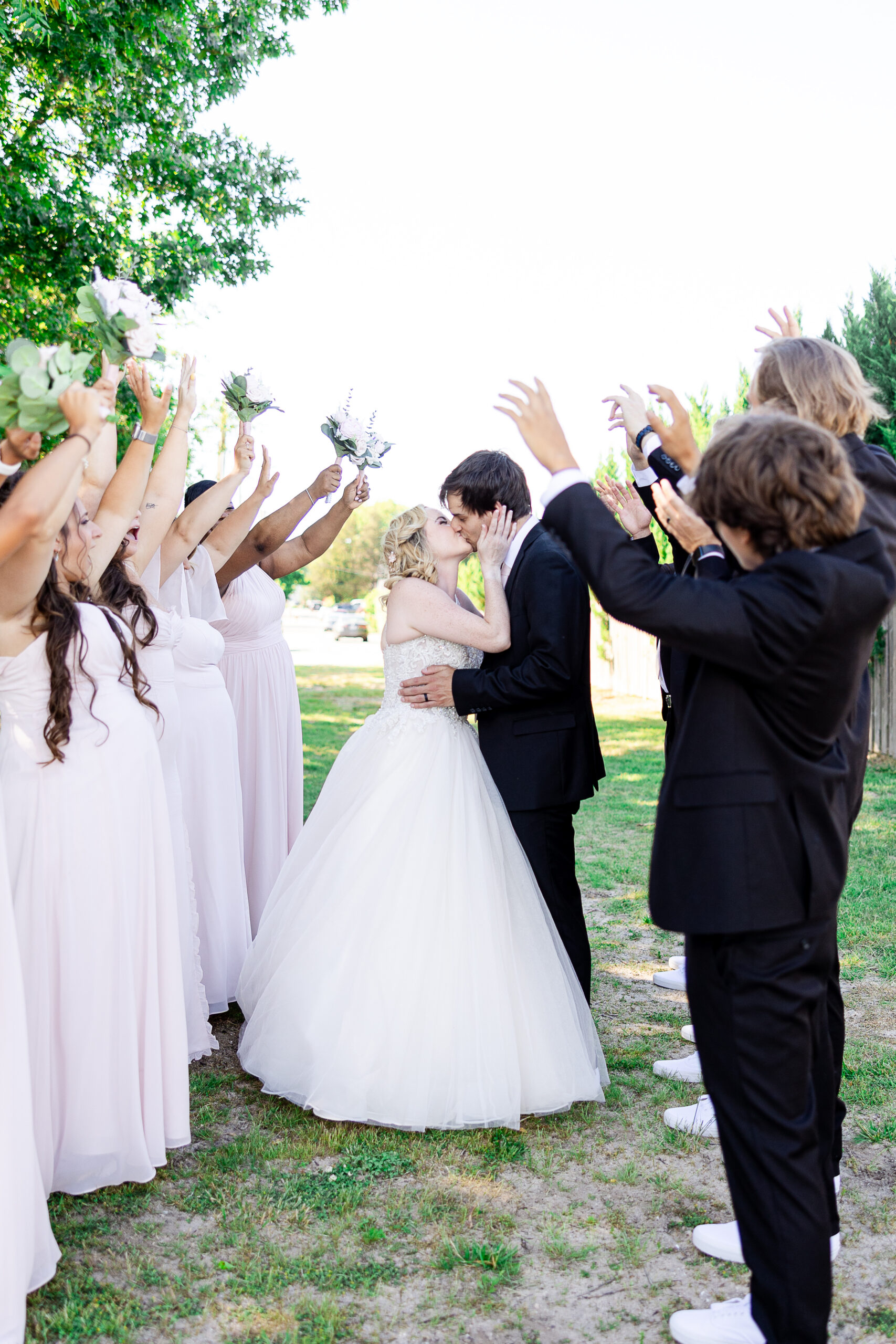 Groomsmen wedding party at beach wedding day