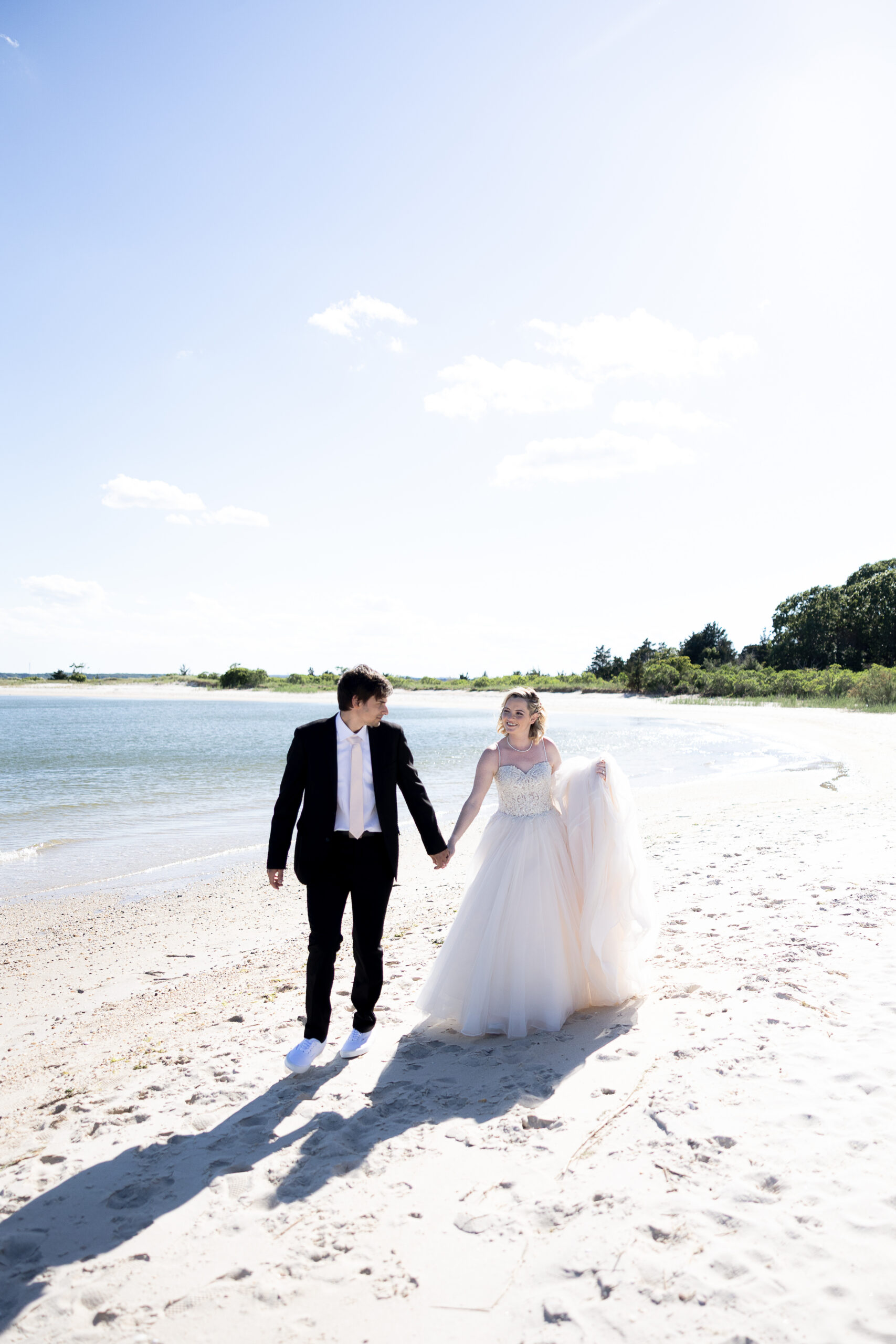 Long Island Beach Bride and Groom Portraits