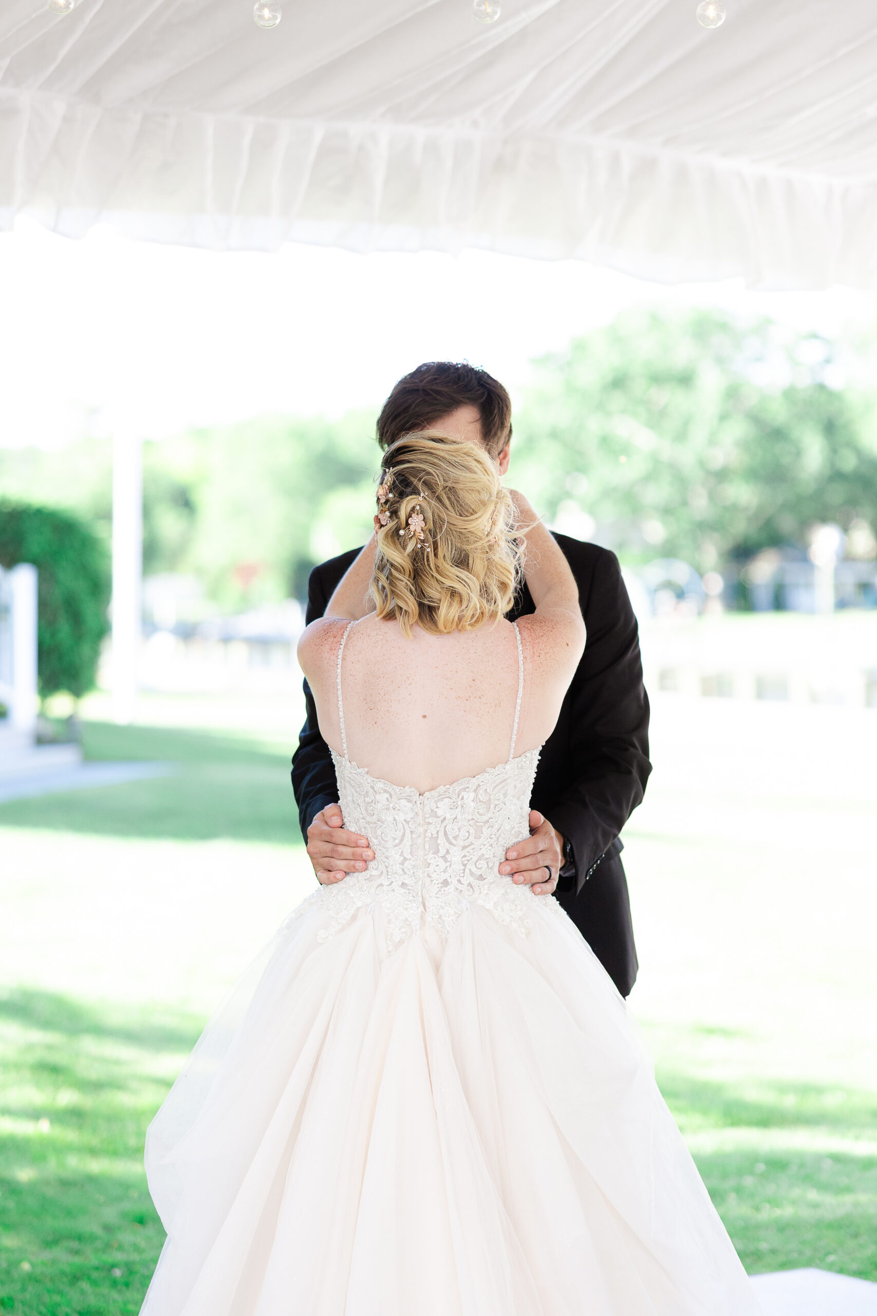 First dance in backyard wedding