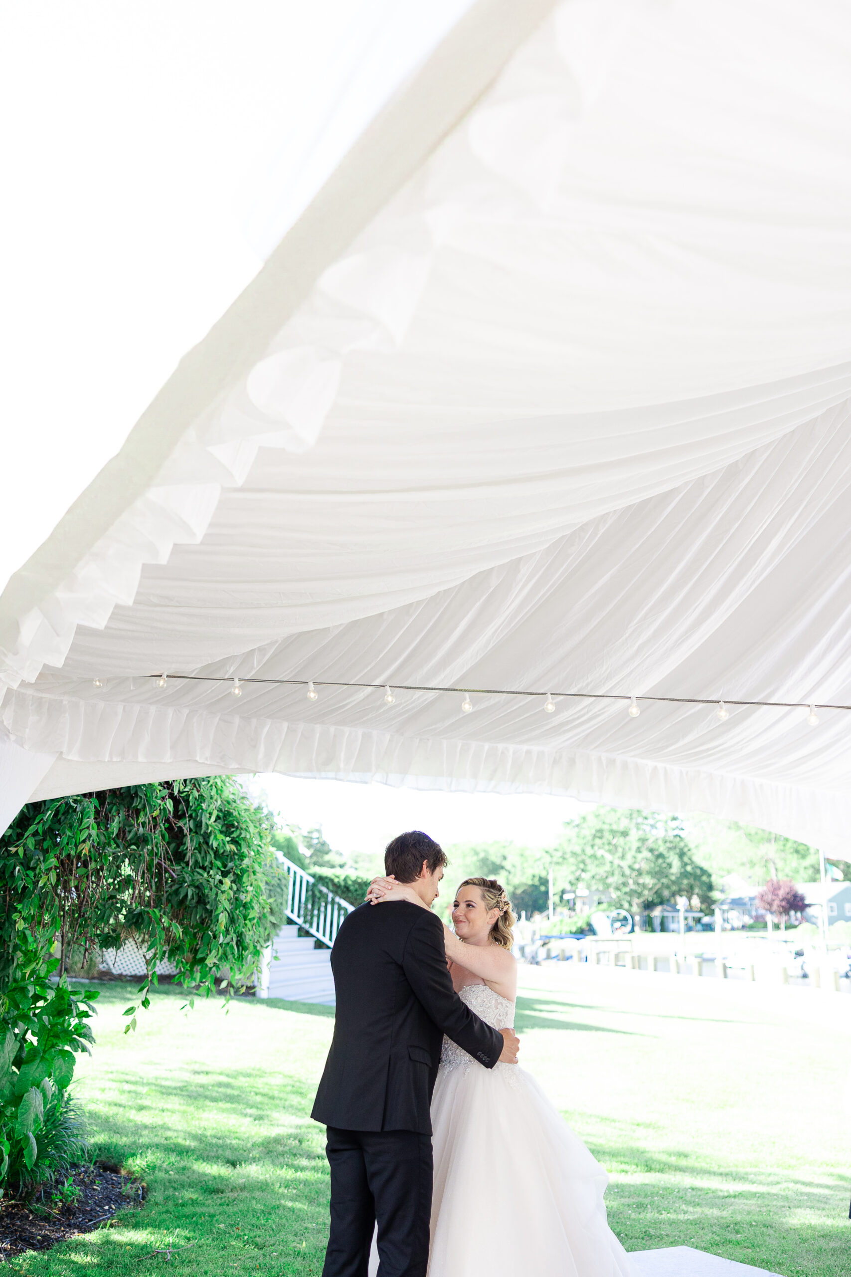 First dance in backyard wedding