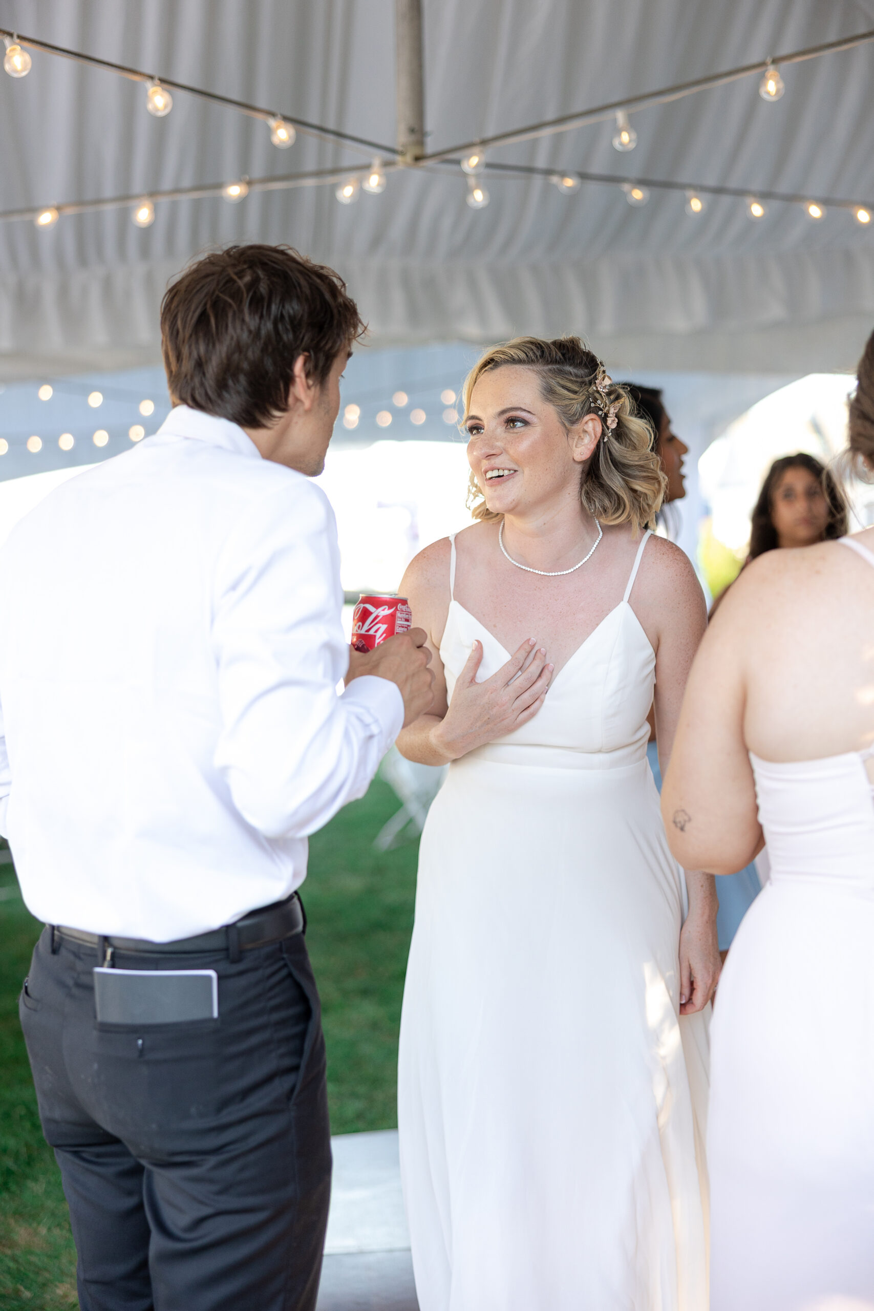 Candid moments for intimate wedding after ceremony