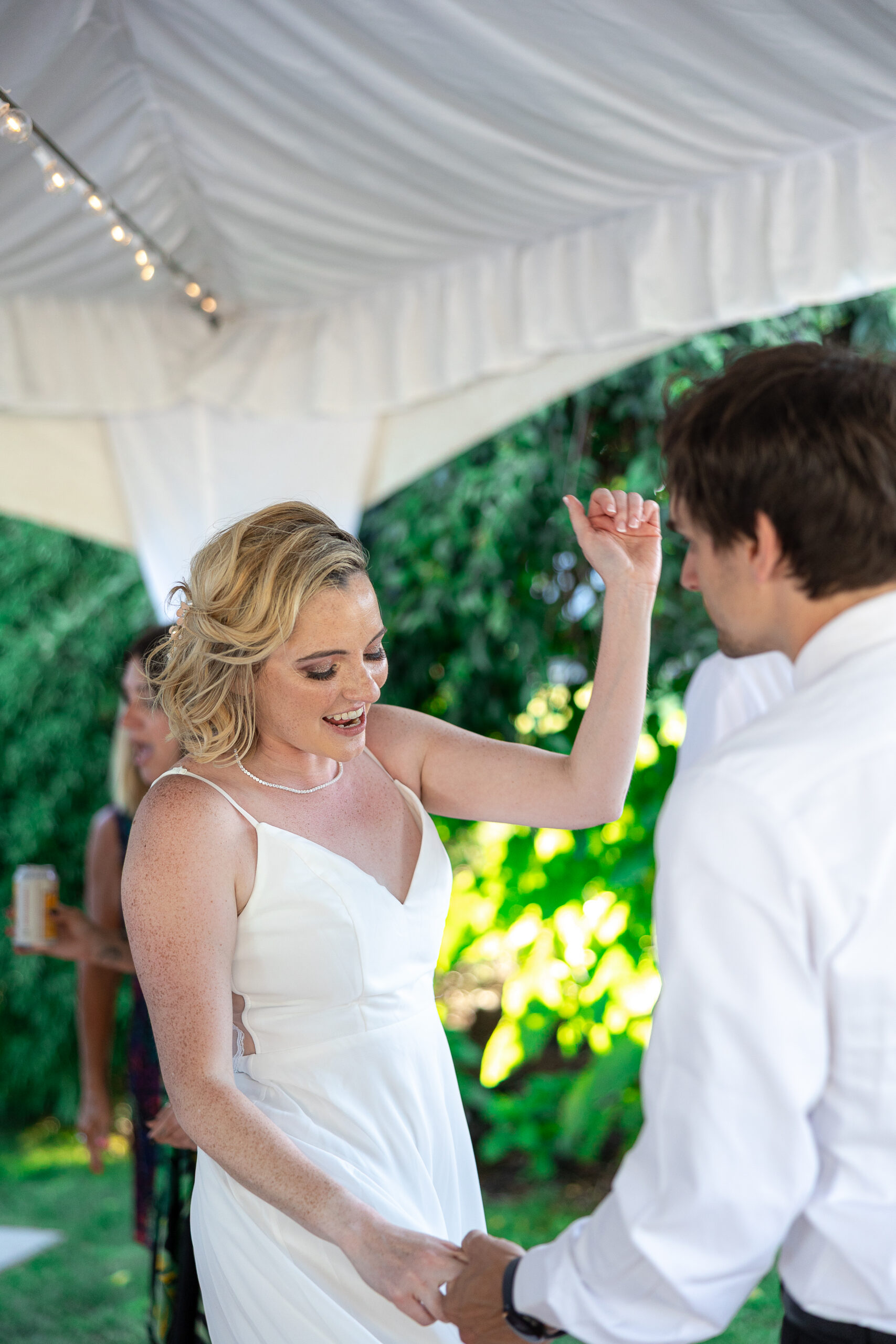 Candid moments for intimate wedding after ceremony