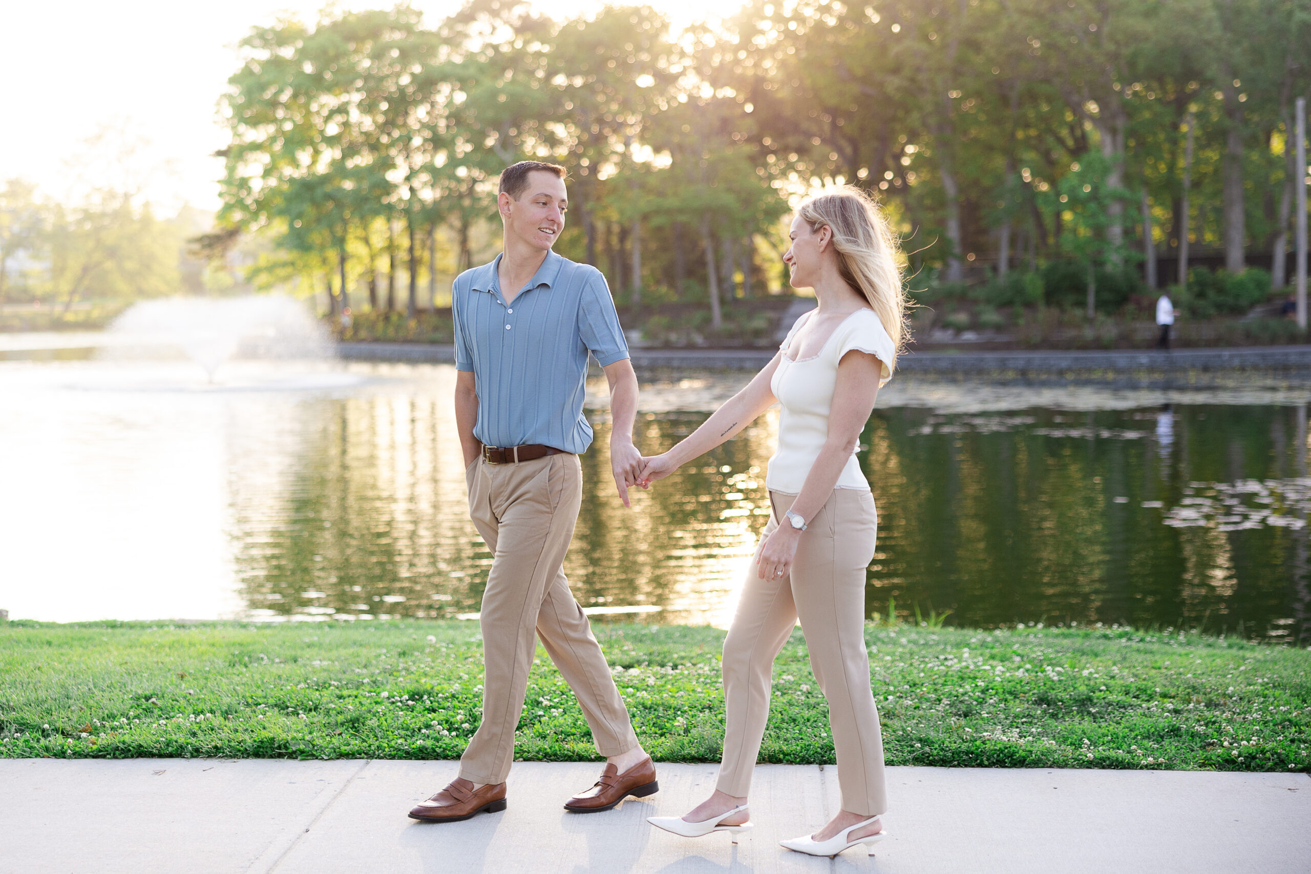Spring Lake Divine Park Golden Hour Engagement