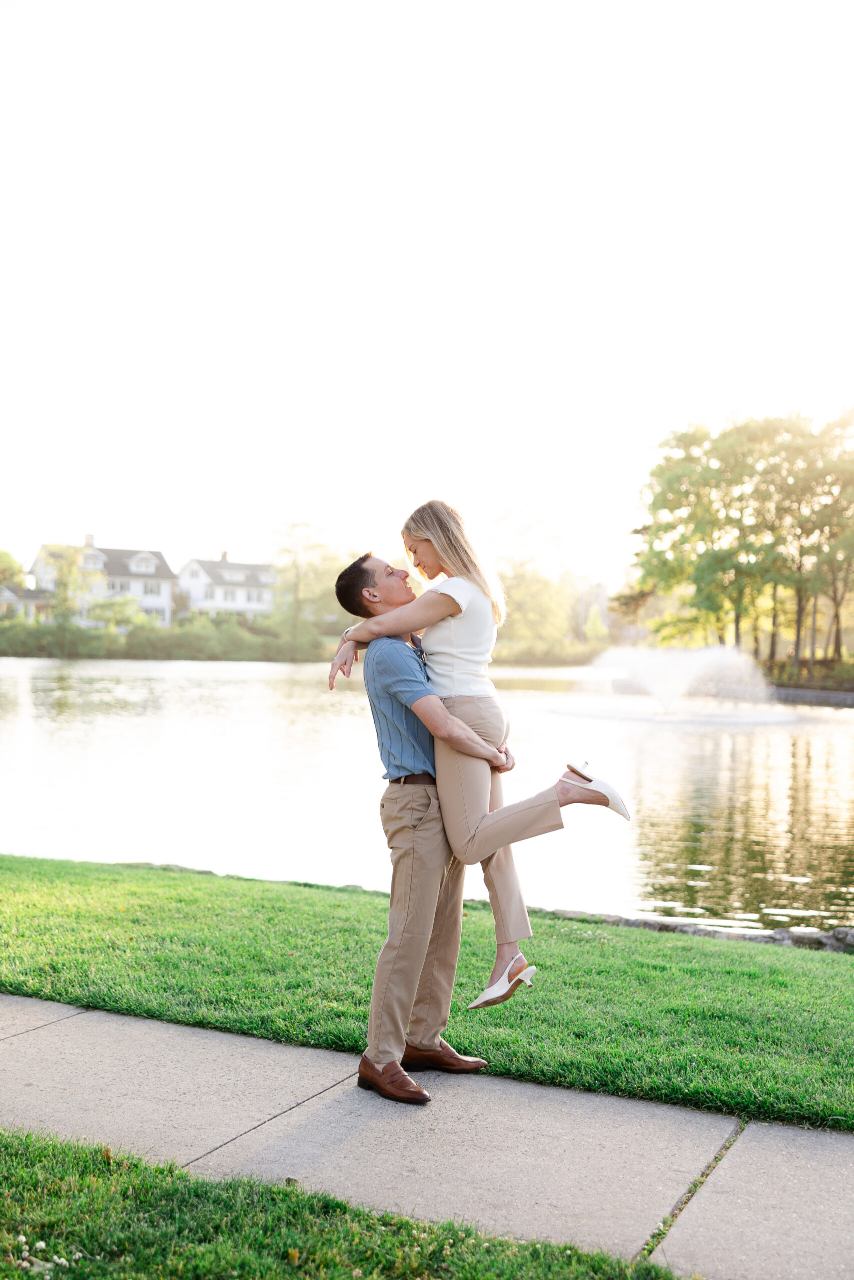 Spring Lake Divine Park Golden Hour Engagement
