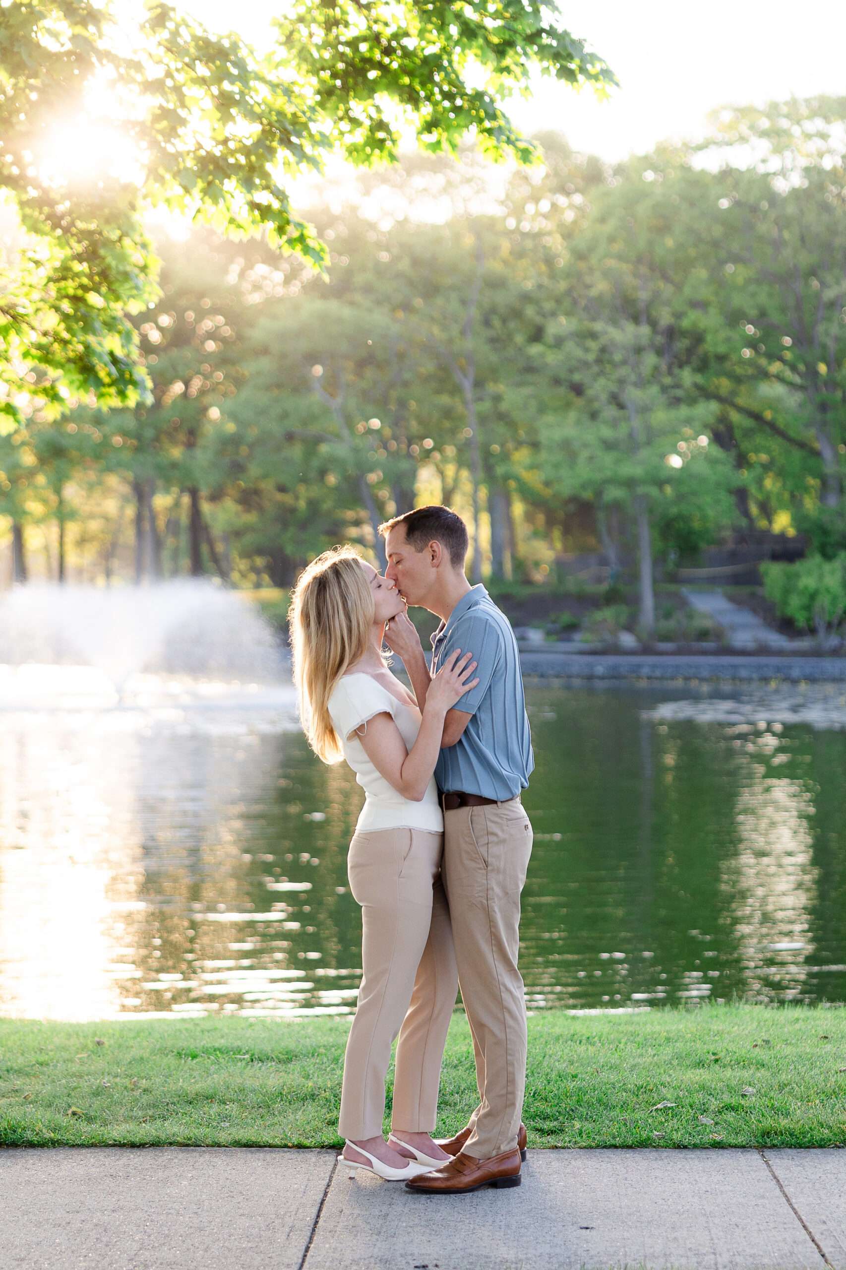 Spring Lake Divine Park Golden Hour Engagement