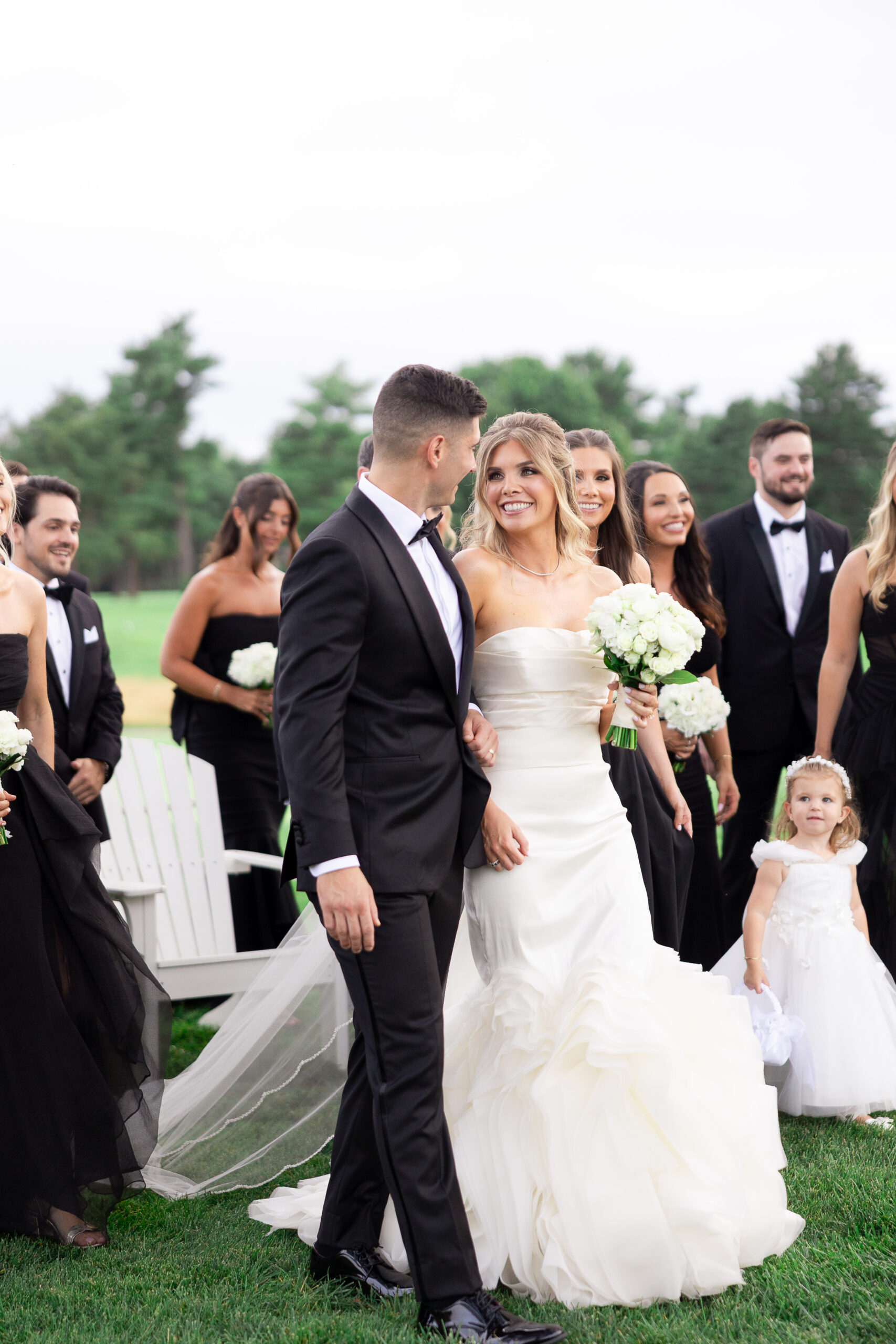 Wedding party at Brookville Country Club