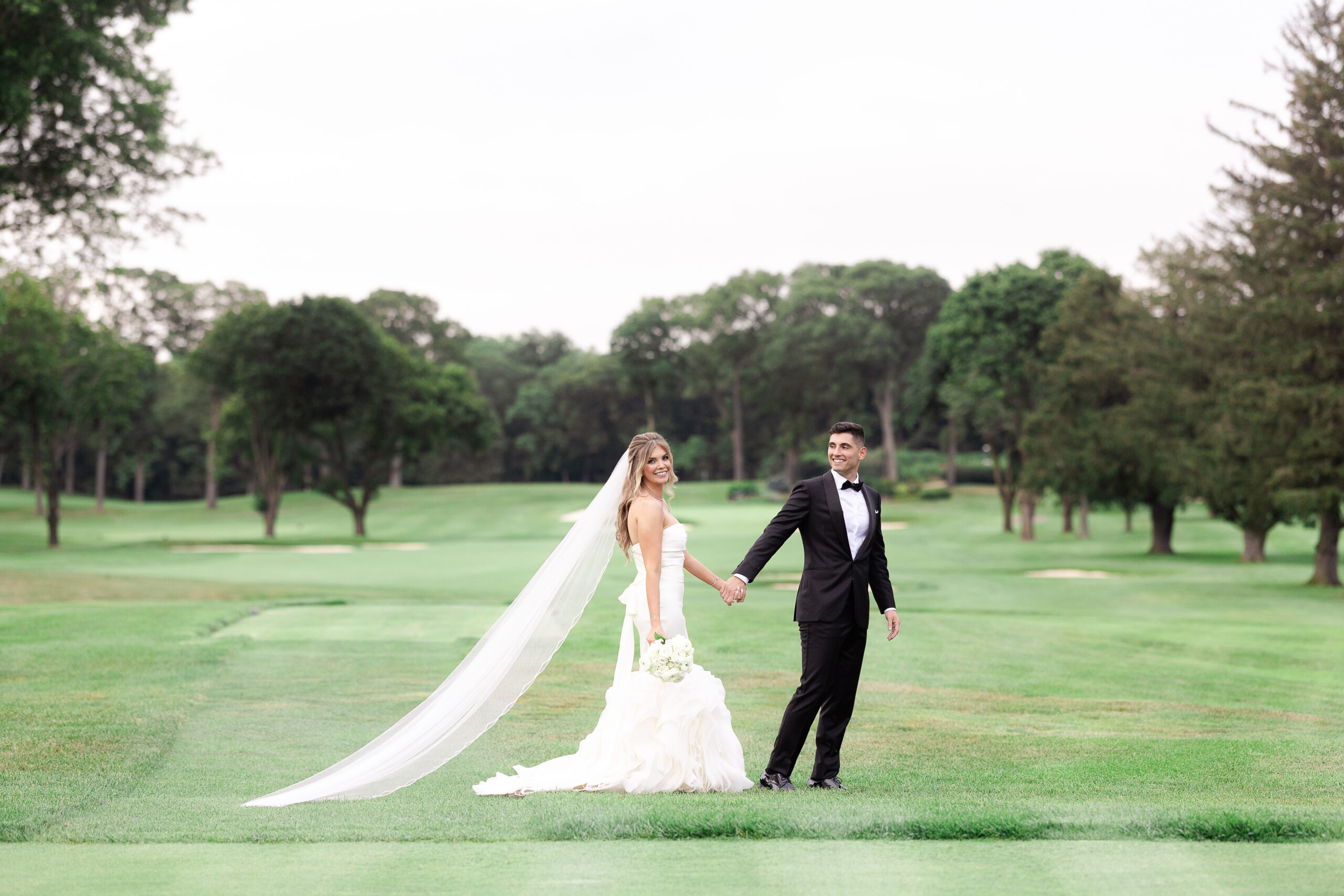 Brookville Country Club bride and groom wedding day