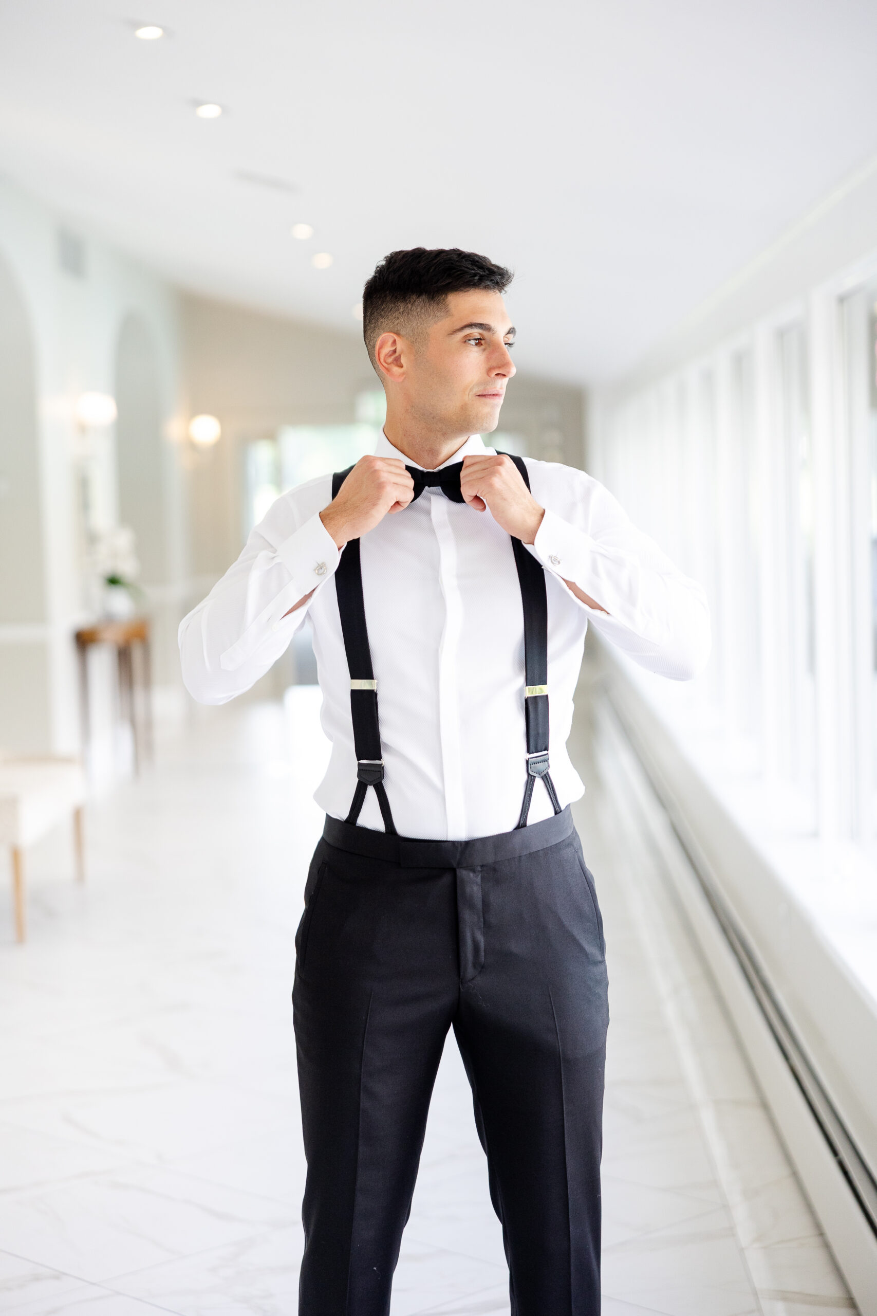 Groom getting ready