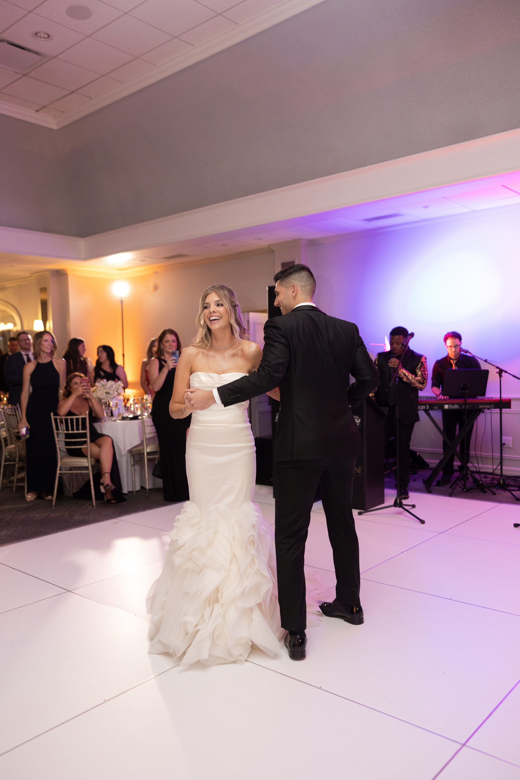 Bride and groom first dance at Brookville Country Club