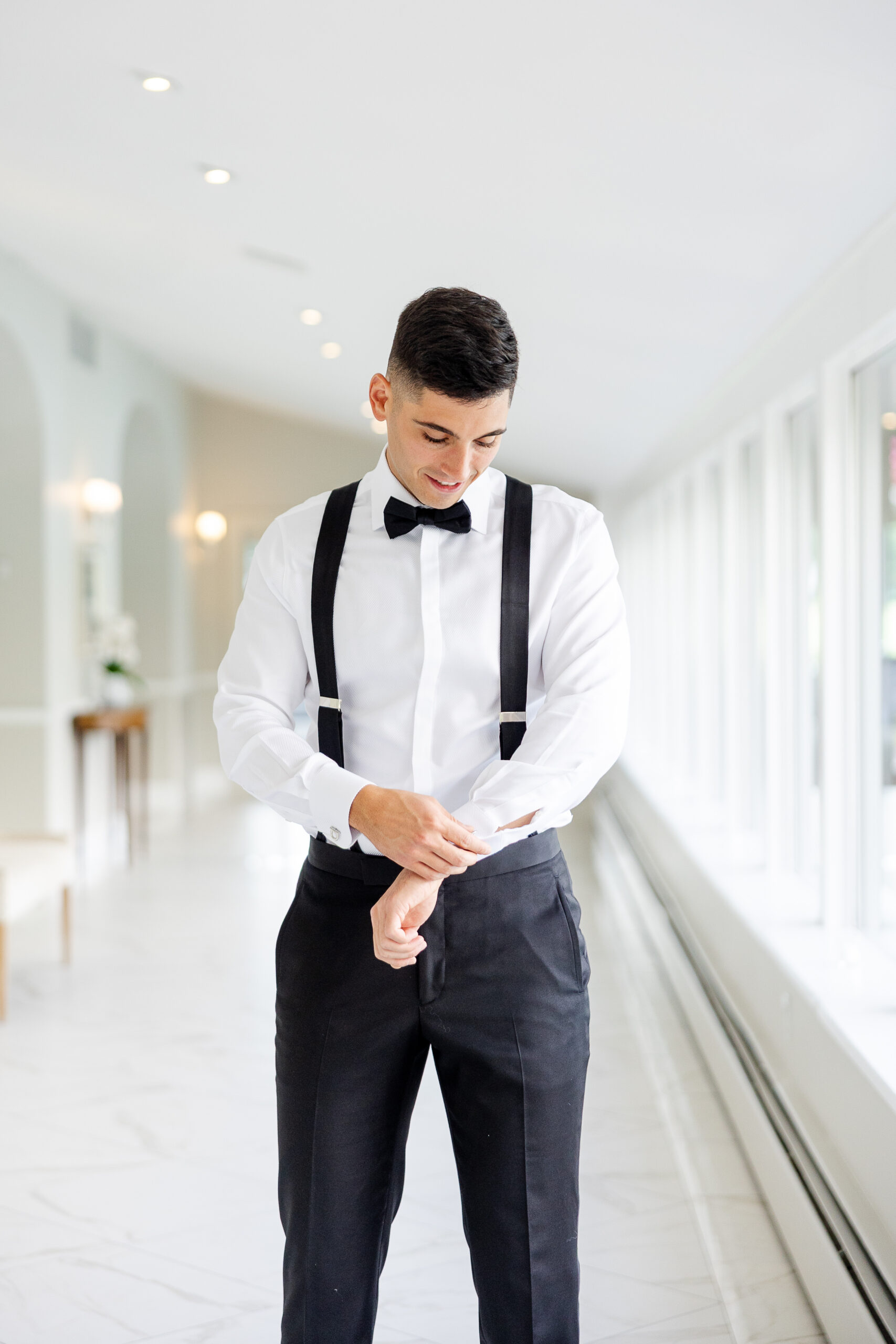 Groom getting ready