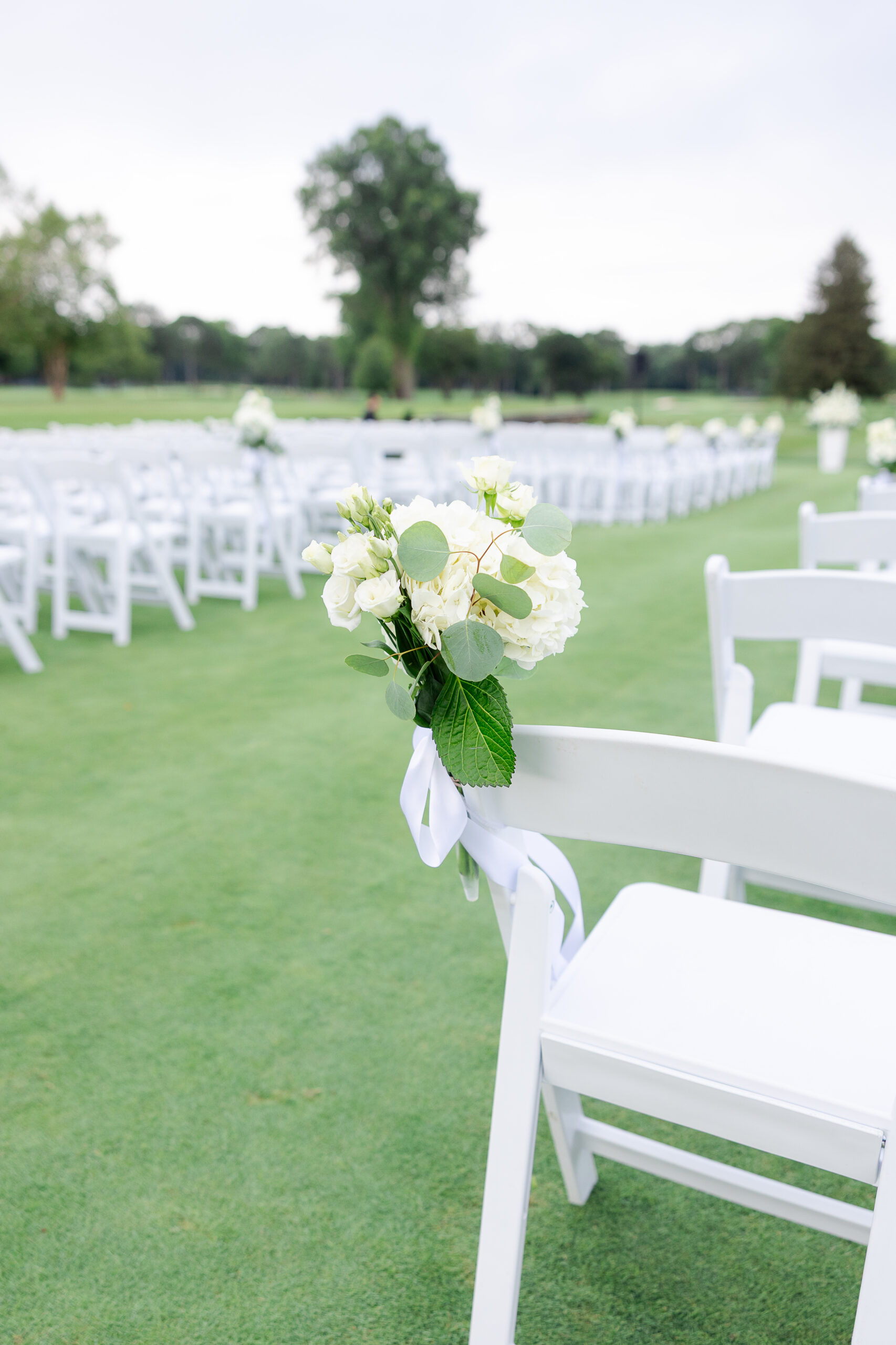 Outdoor wedding ceremony space at Brookville Country Club 