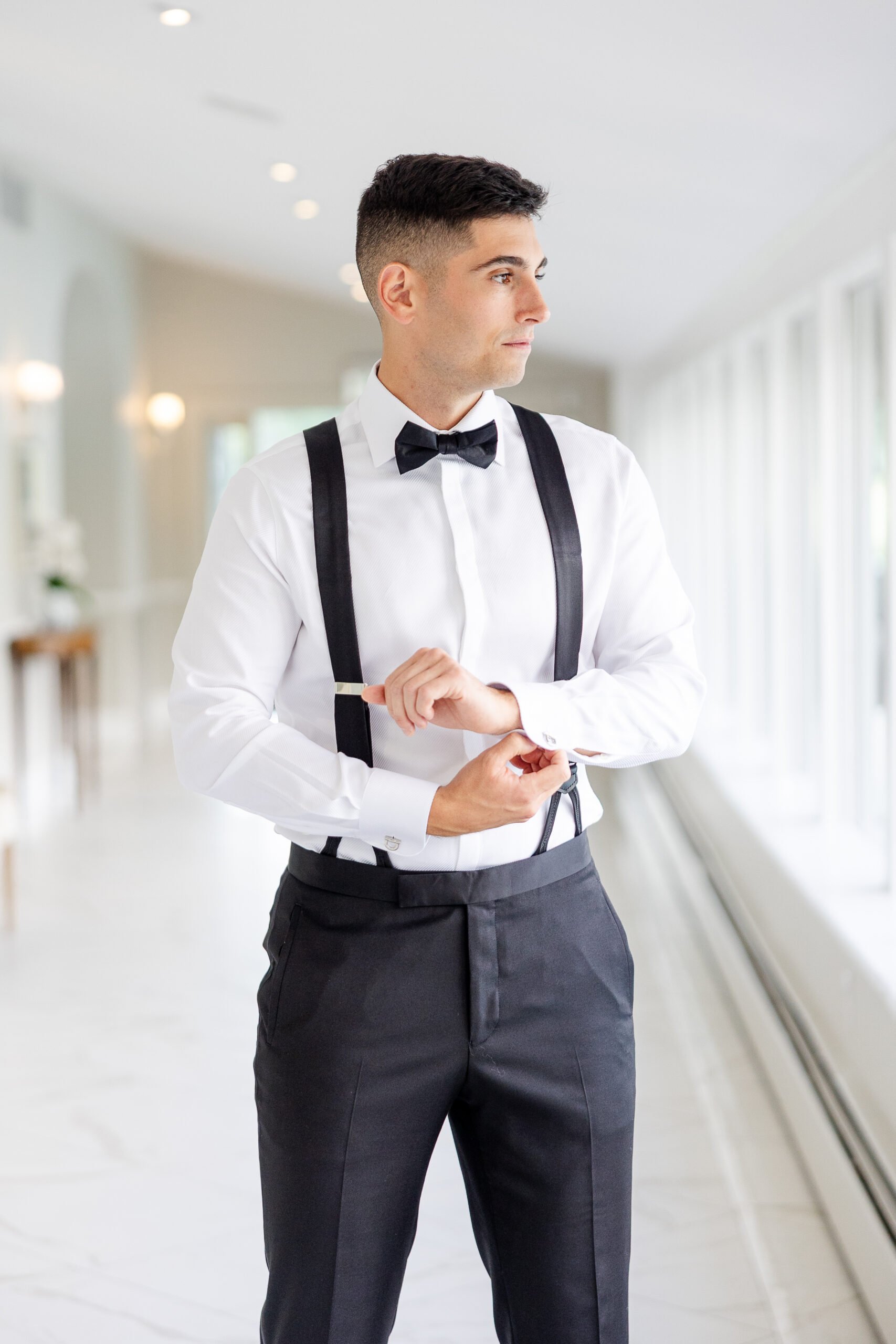 Groom getting ready