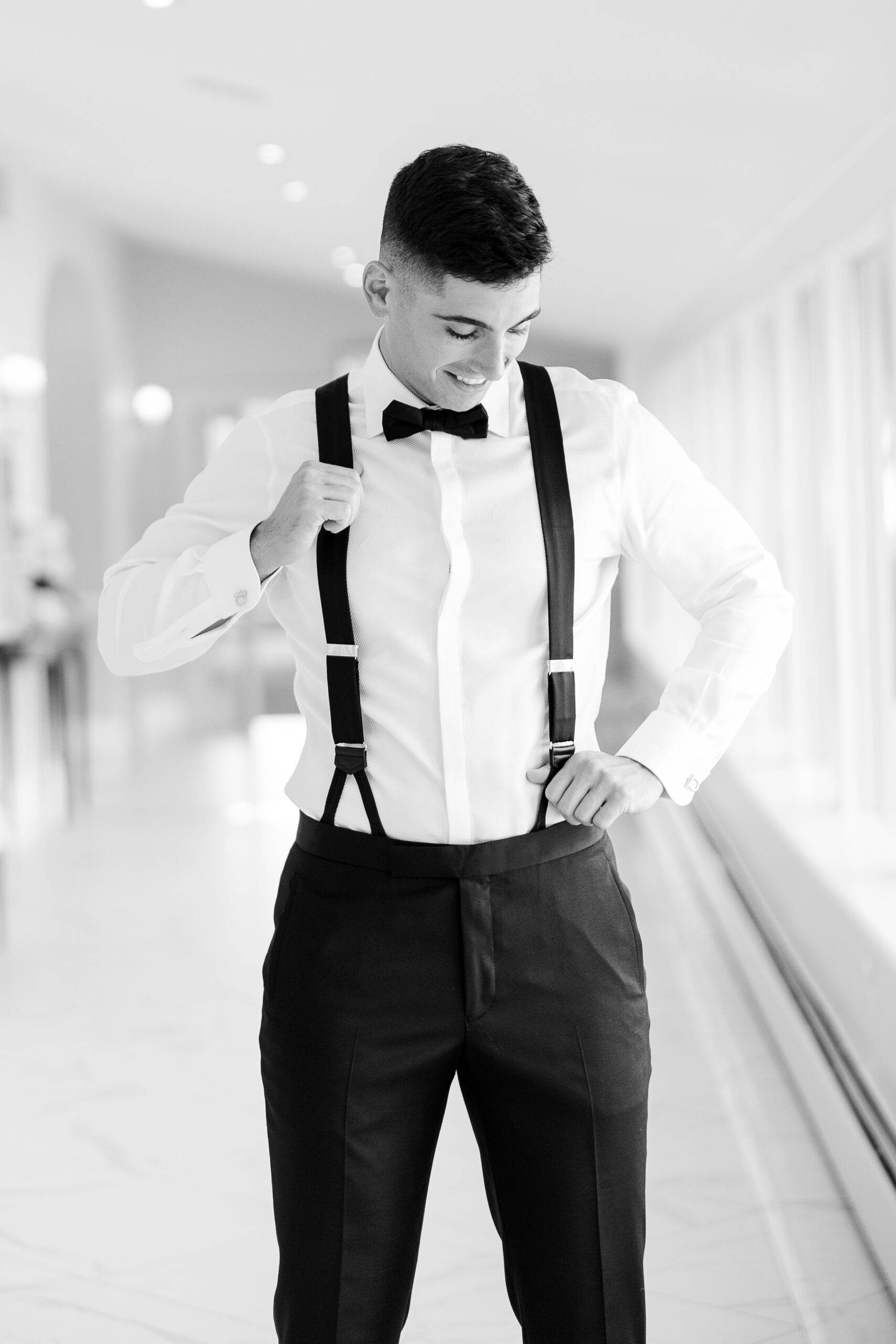 Groom getting ready