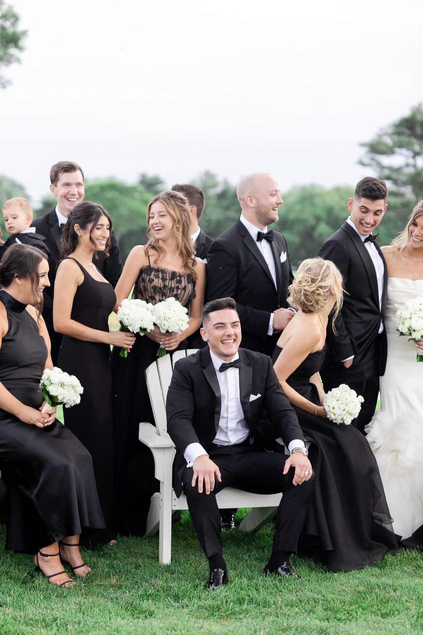 Wedding party at Brookville Country Club