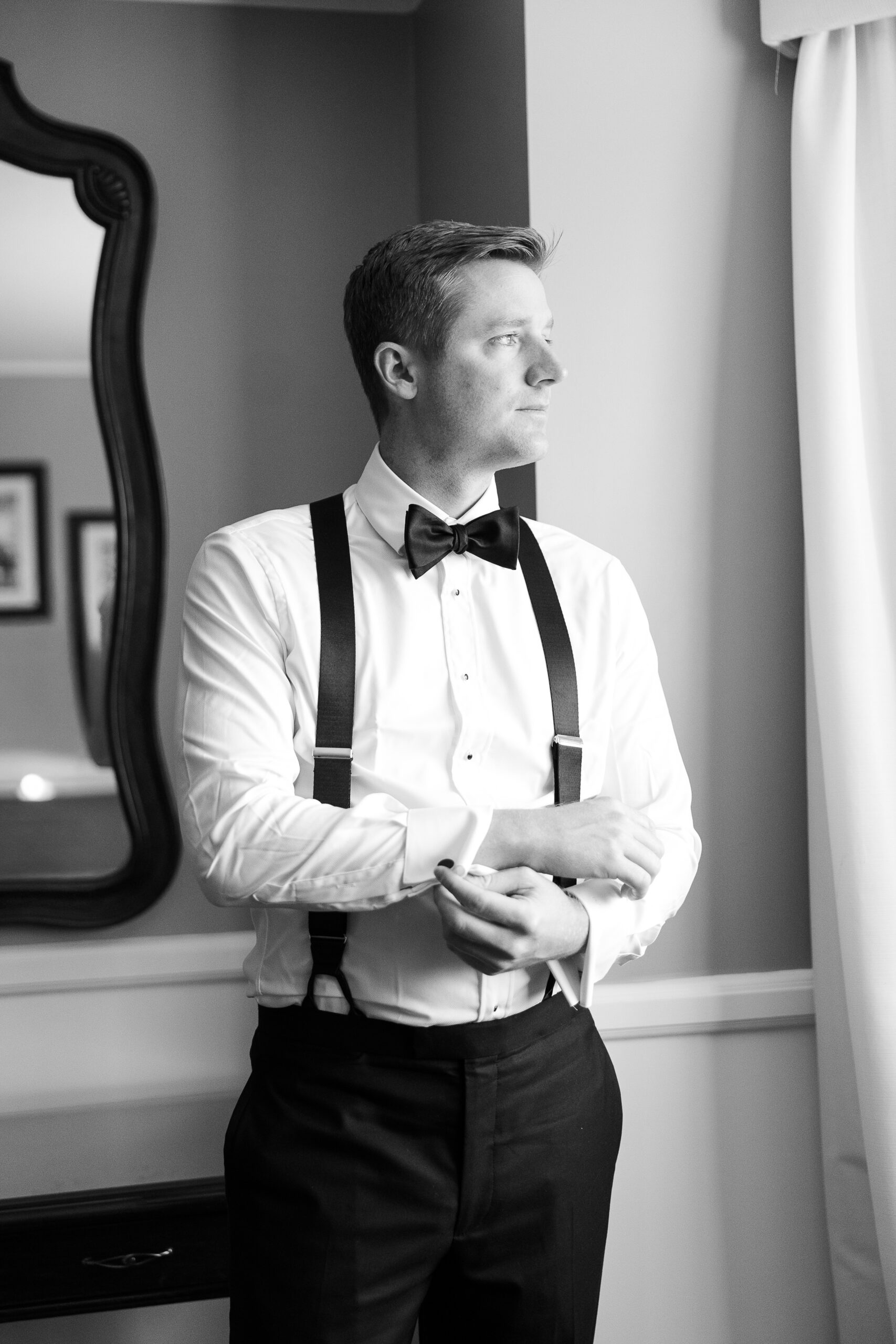 Groom portraits for Bethpage Wedding Day
