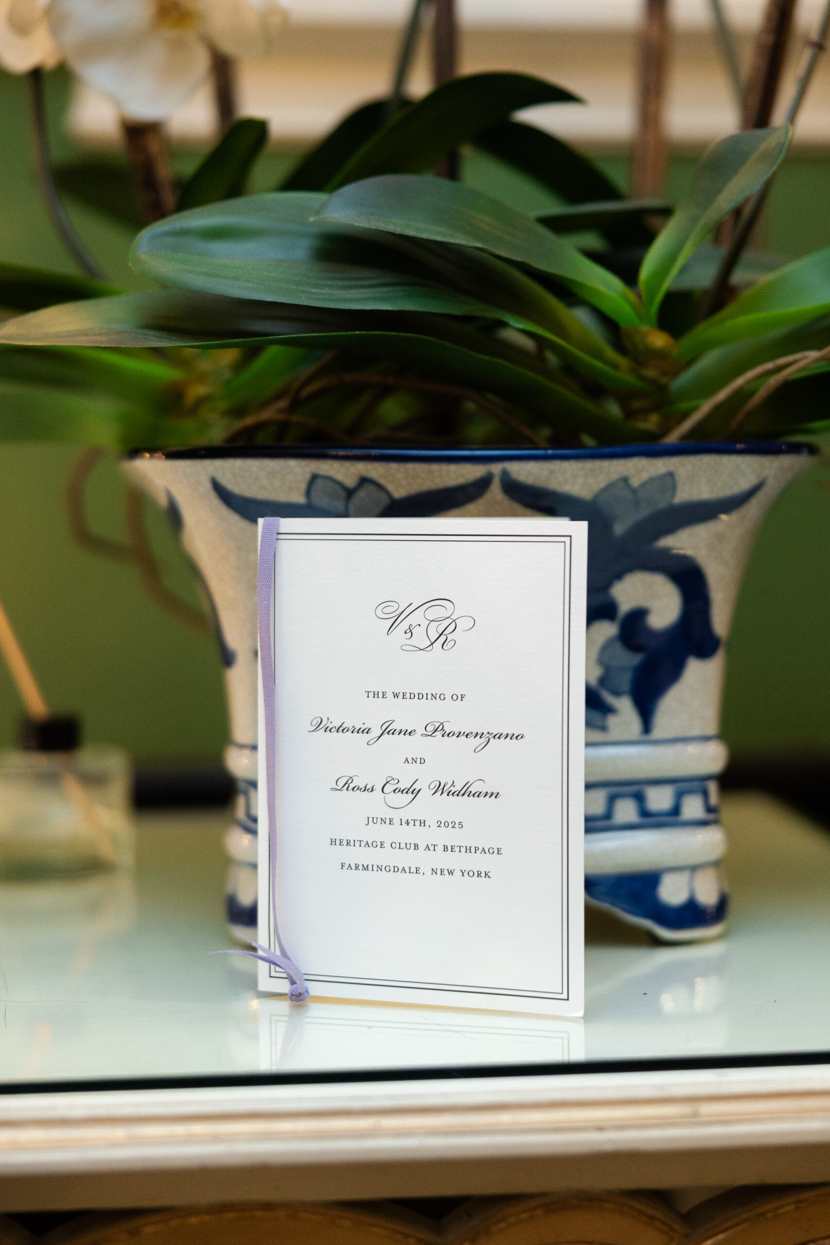 Reception details at Heritage Club at Bethpage